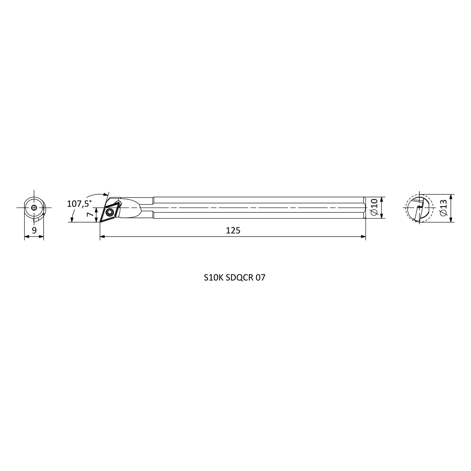 SDQCR/L &mdash; dimensioned drawing