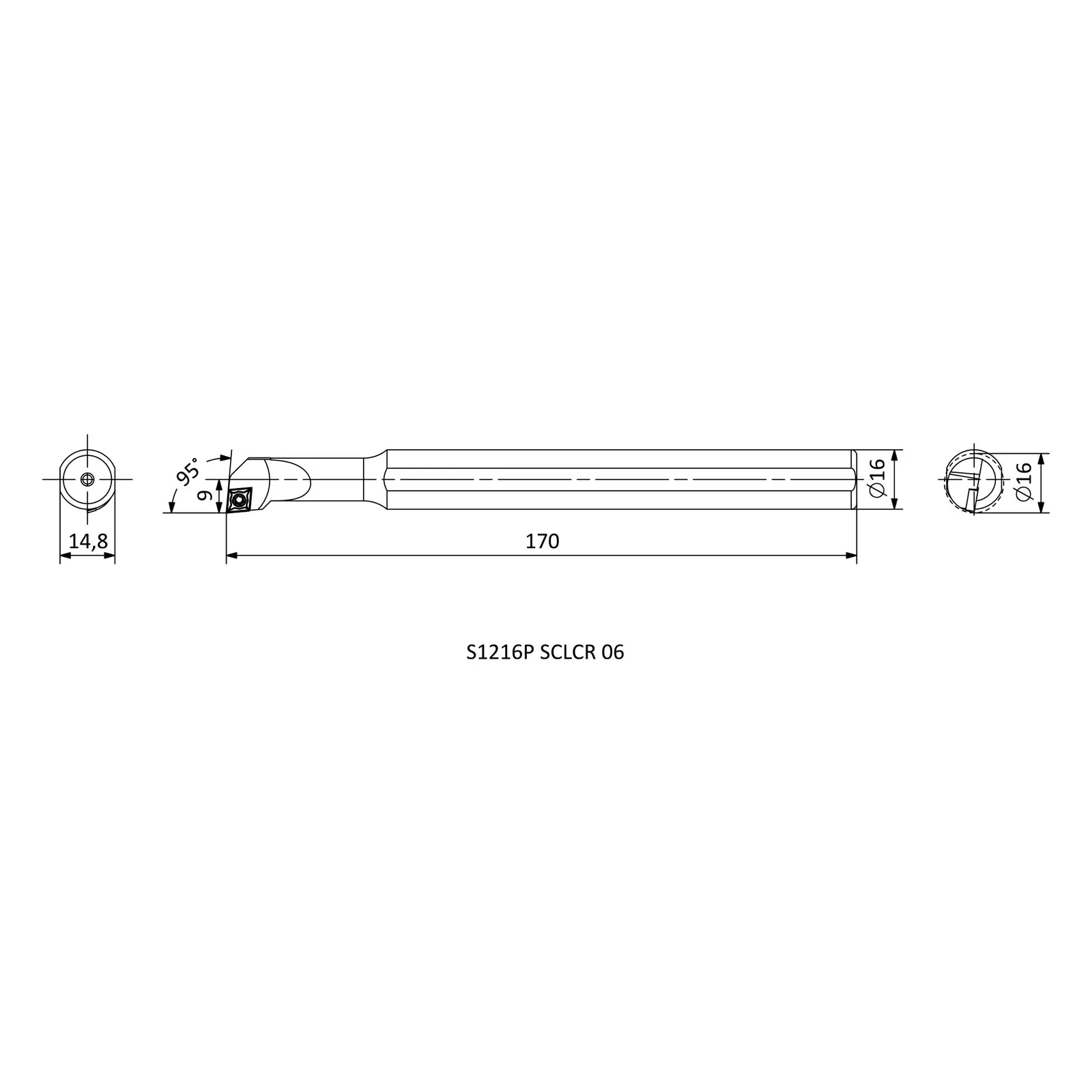 S1216P SCLCR 06 &mdash; dimensioned drawing