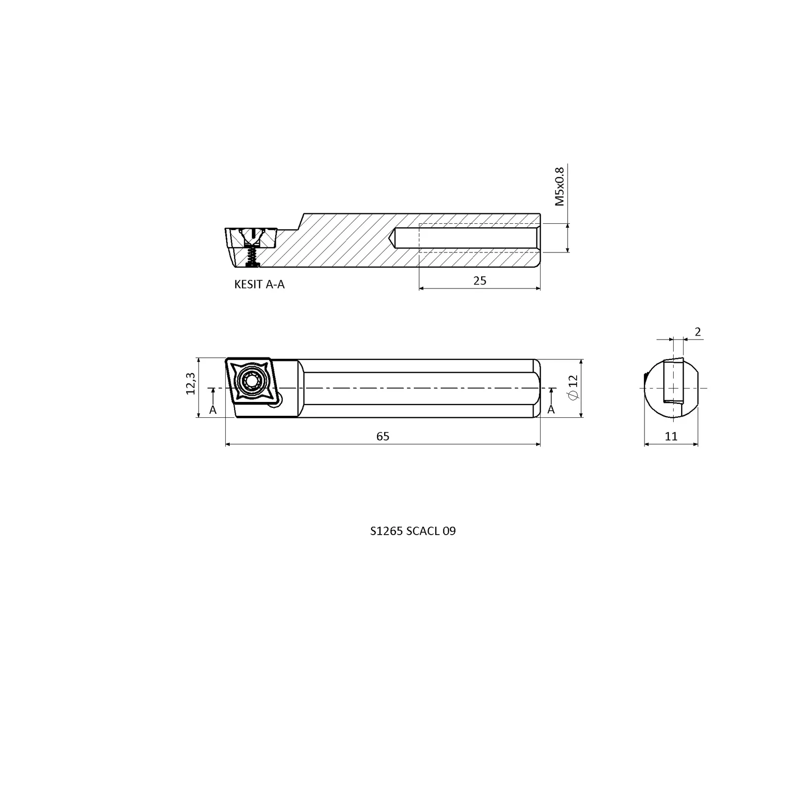 S1265 SCACL 09 &mdash; dimensioned drawing