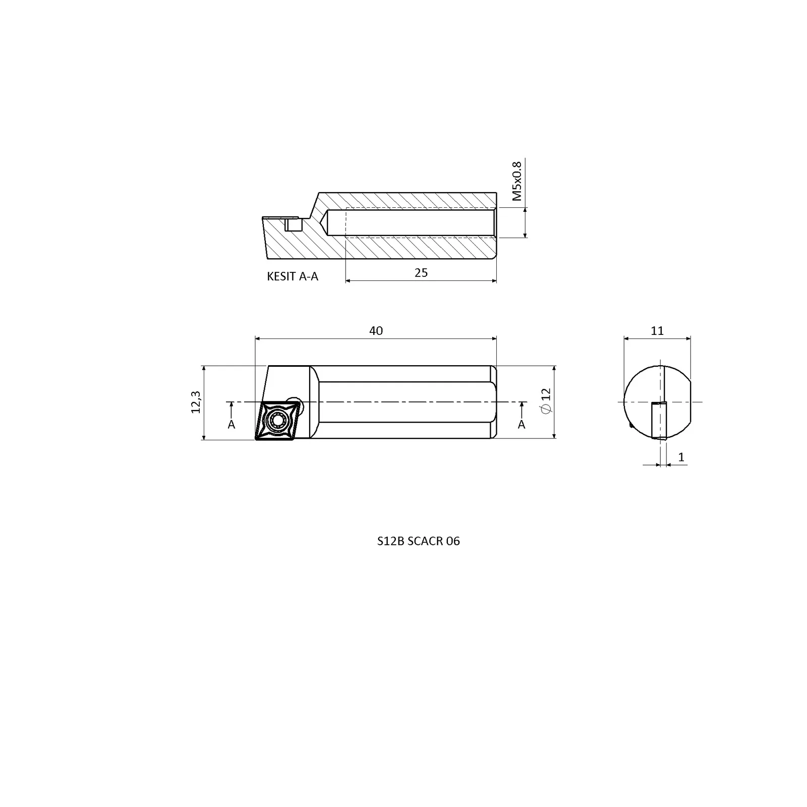 S12B SCACR 06 &mdash; dimensioned drawing