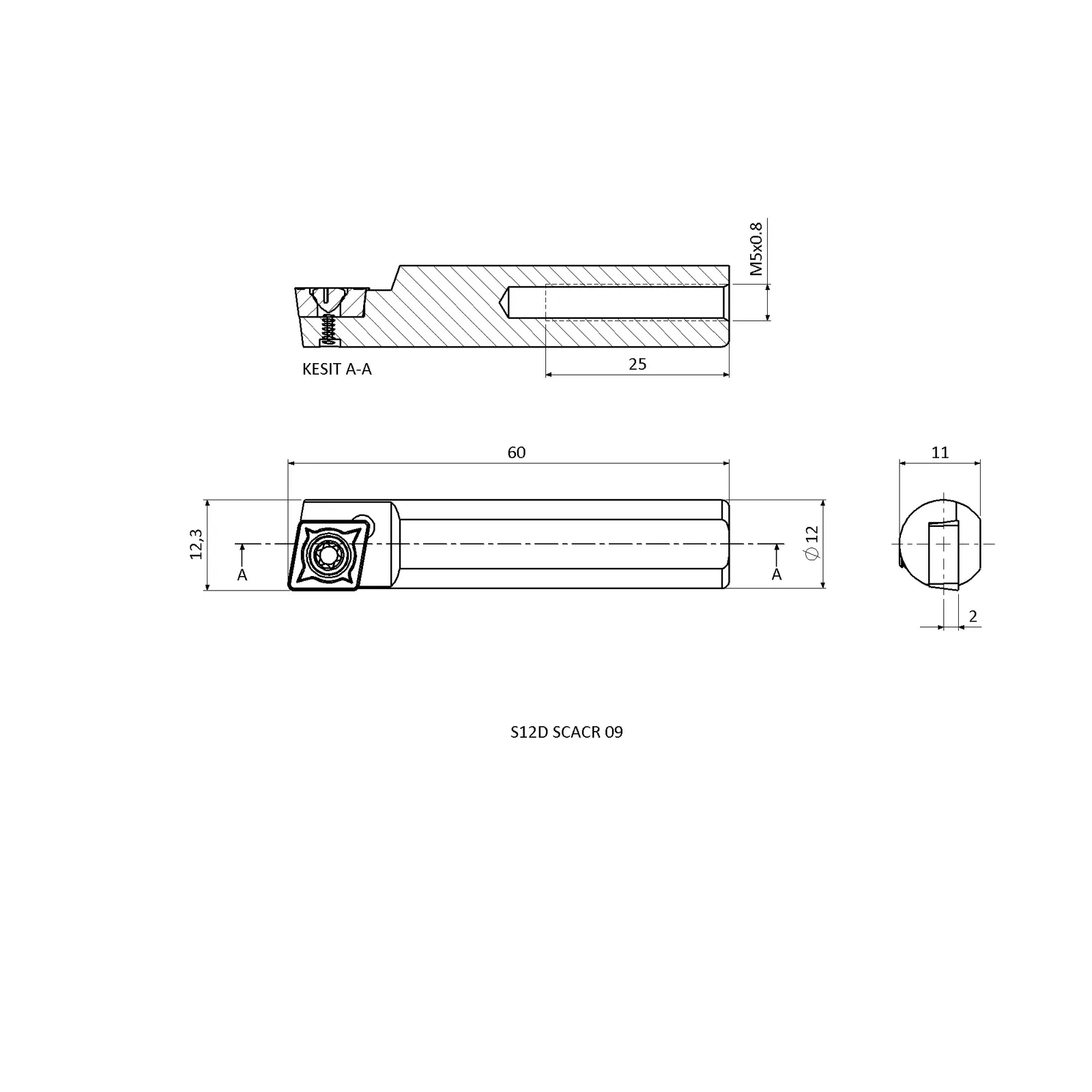 S12D SCACR 09 &mdash; dimensioned drawing