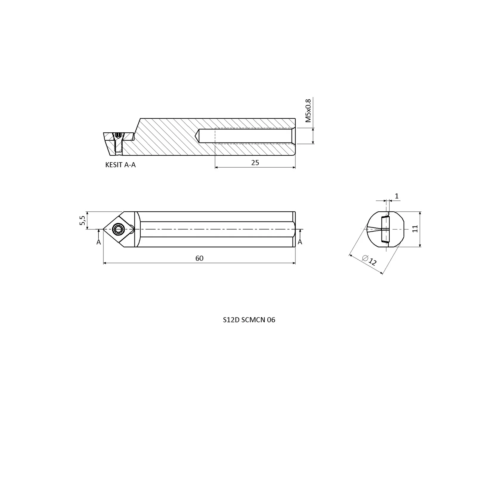 S12D SCMCN 06 &mdash; dimensioned drawing