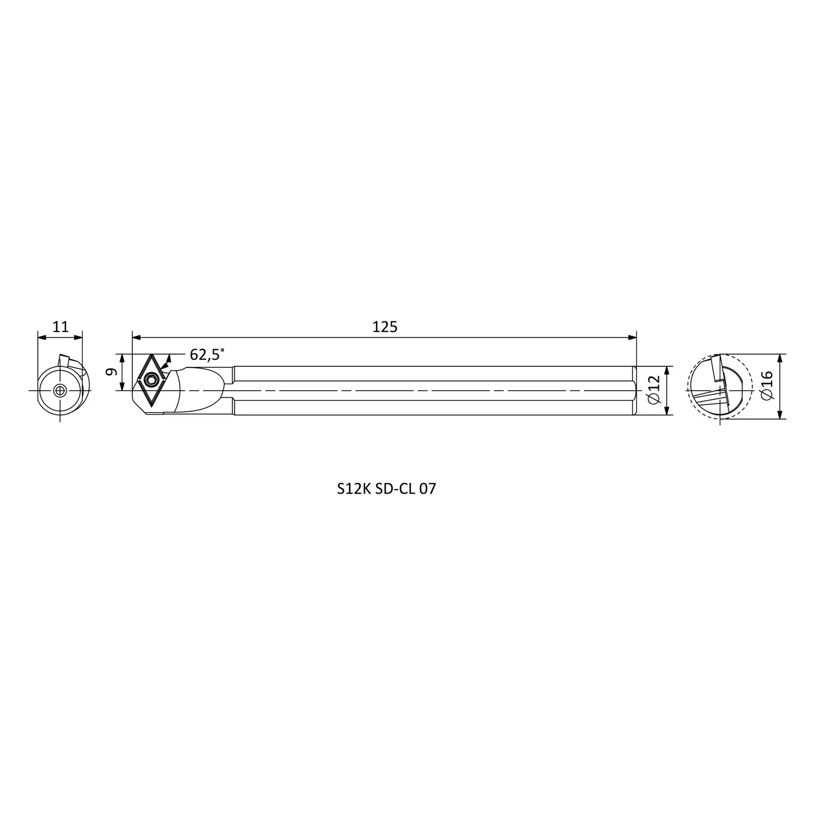 S12K SD-CL 07 &mdash; dimensioned drawing