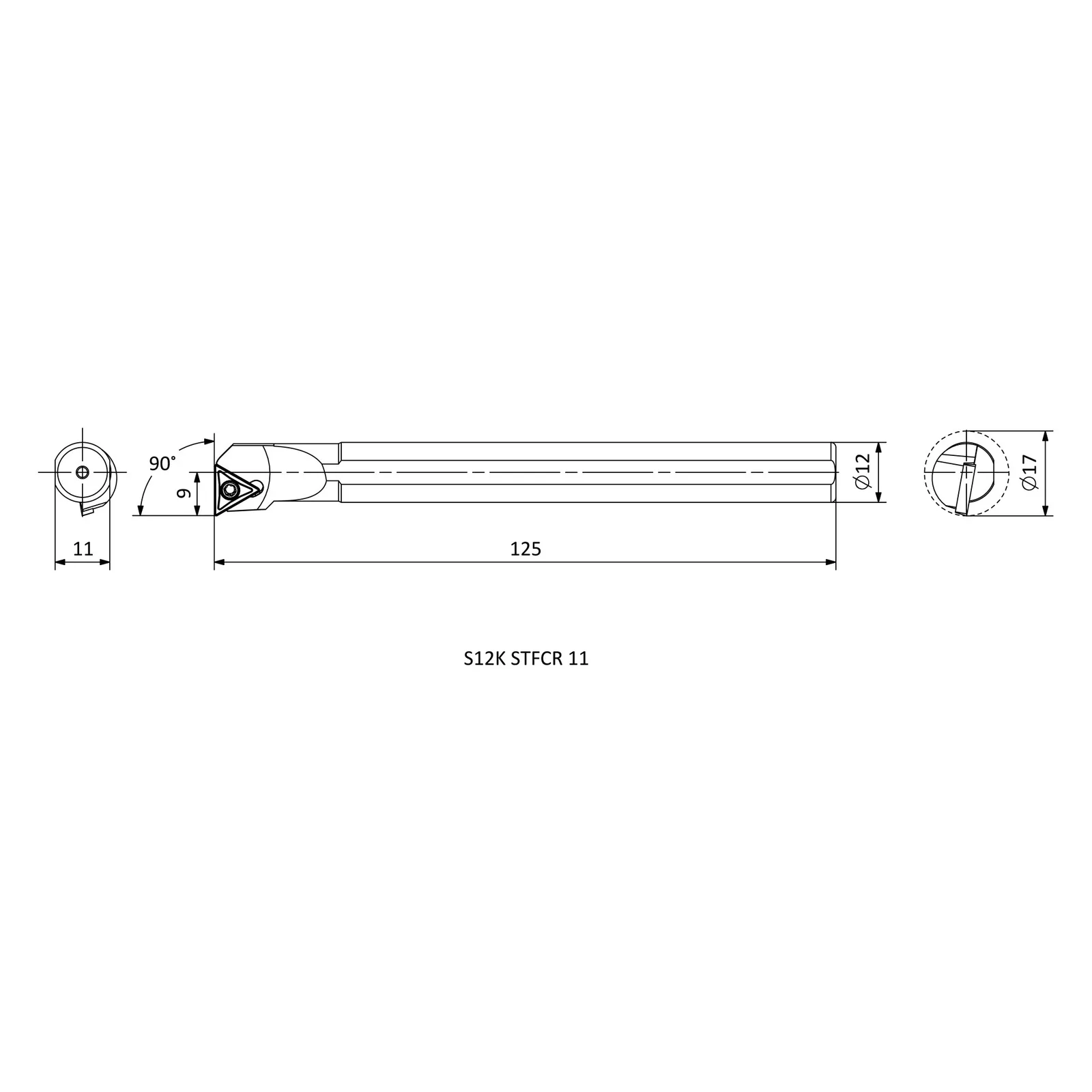 S12K STFCR 11 &mdash; dimensioned drawing