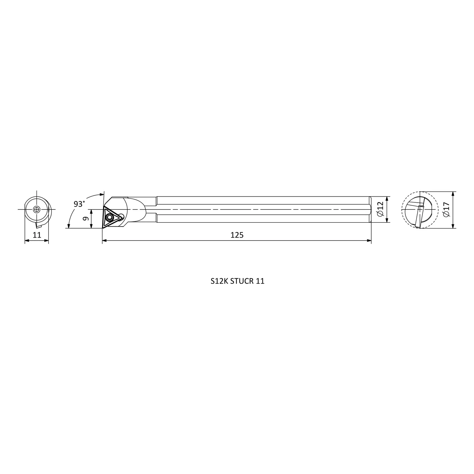 S12K STUCR 11 &mdash; dimensioned drawing