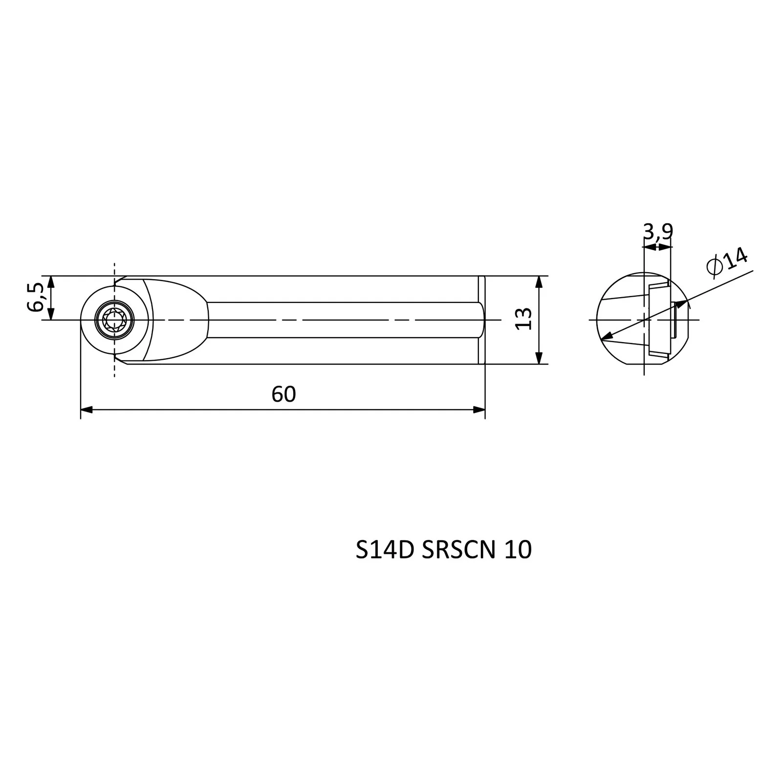 S14D SRSCN 10 &mdash; dimensioned drawing