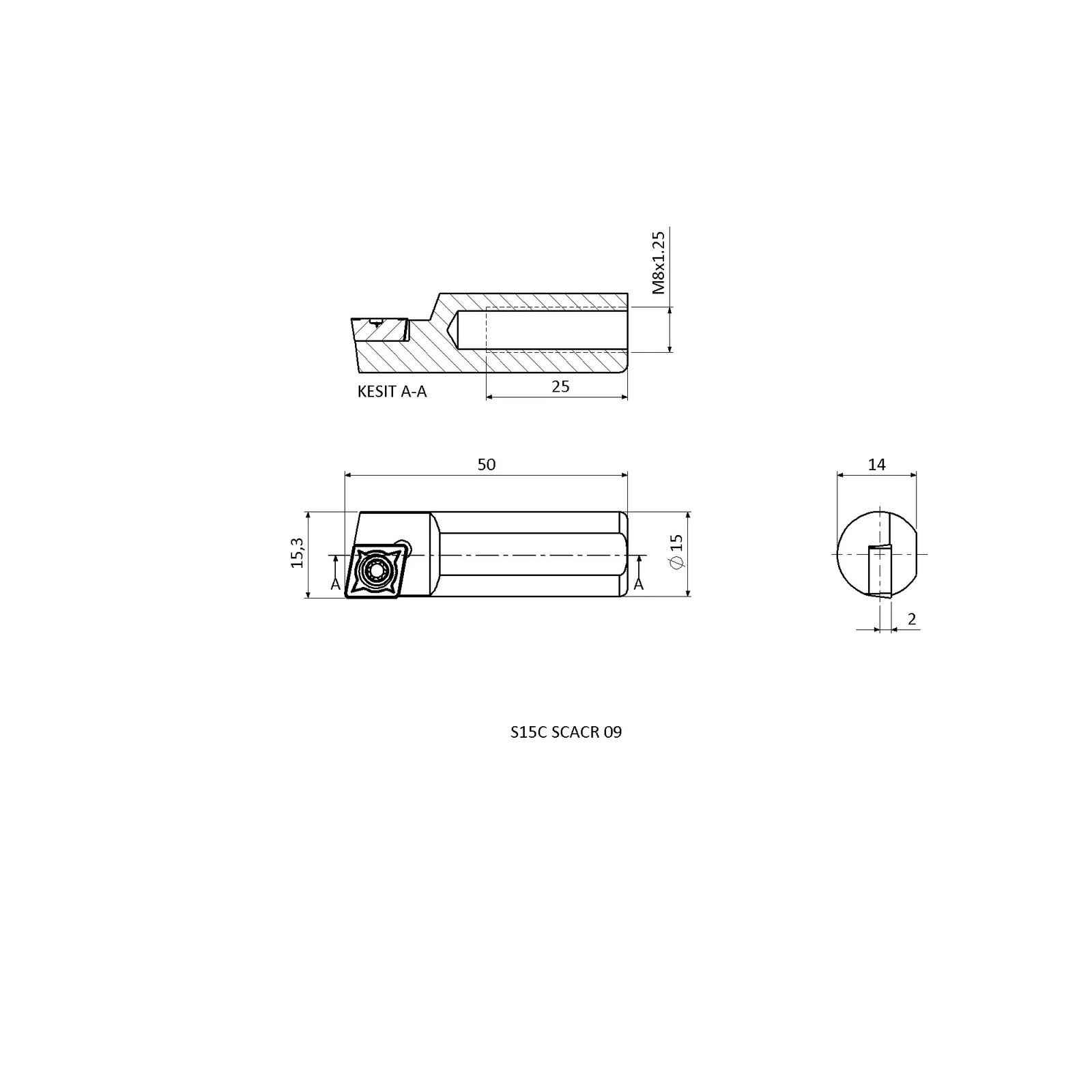 S15C SCACR 09 &mdash; dimensioned drawing