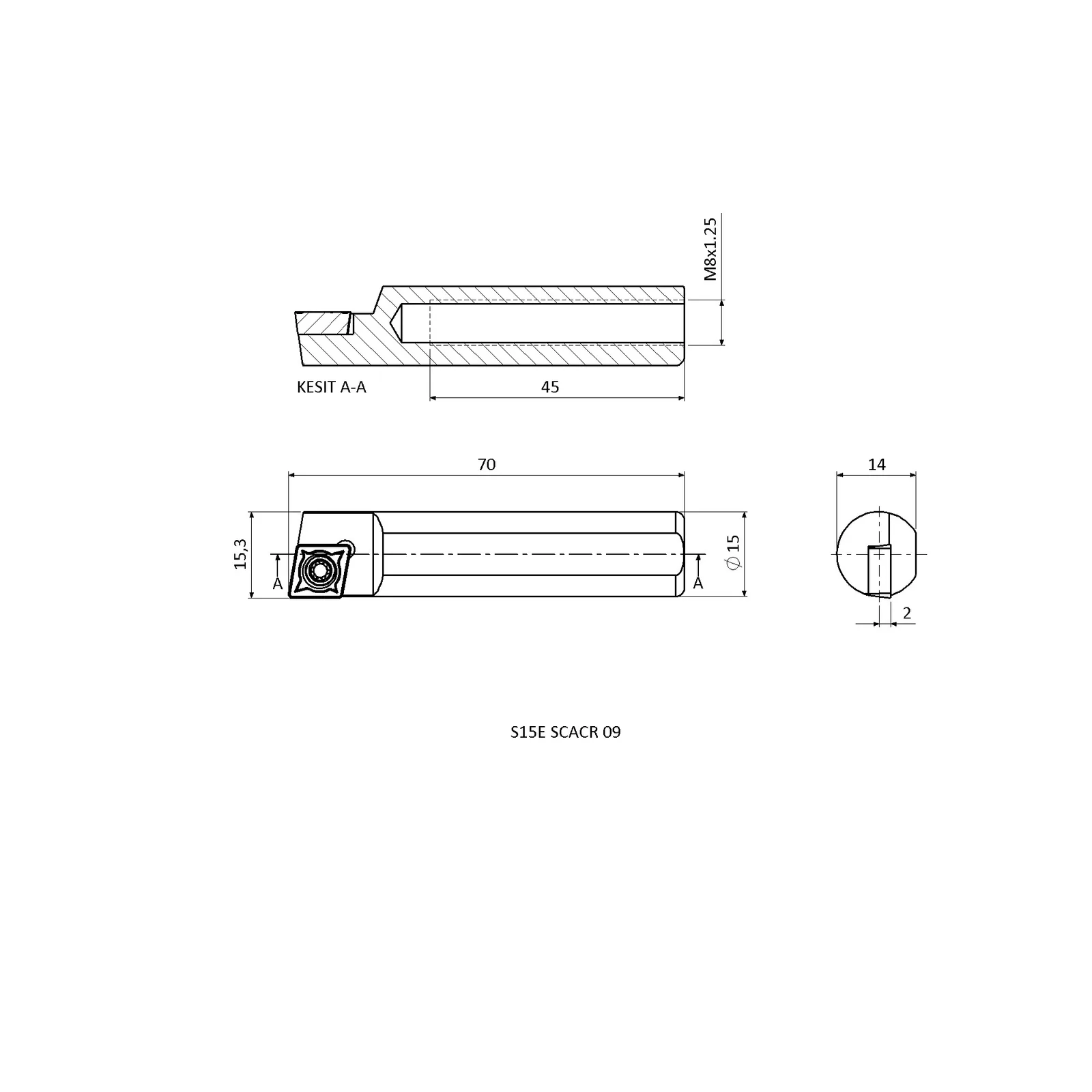 S15E SCACR 09 &mdash; dimensioned drawing