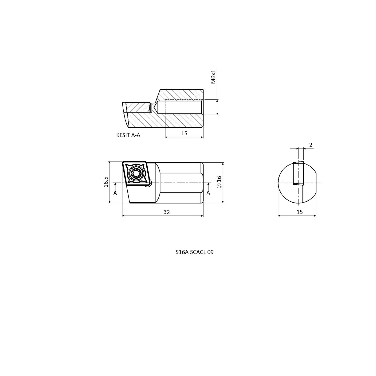 S16A SCACL 09 &mdash; dimensioned drawing