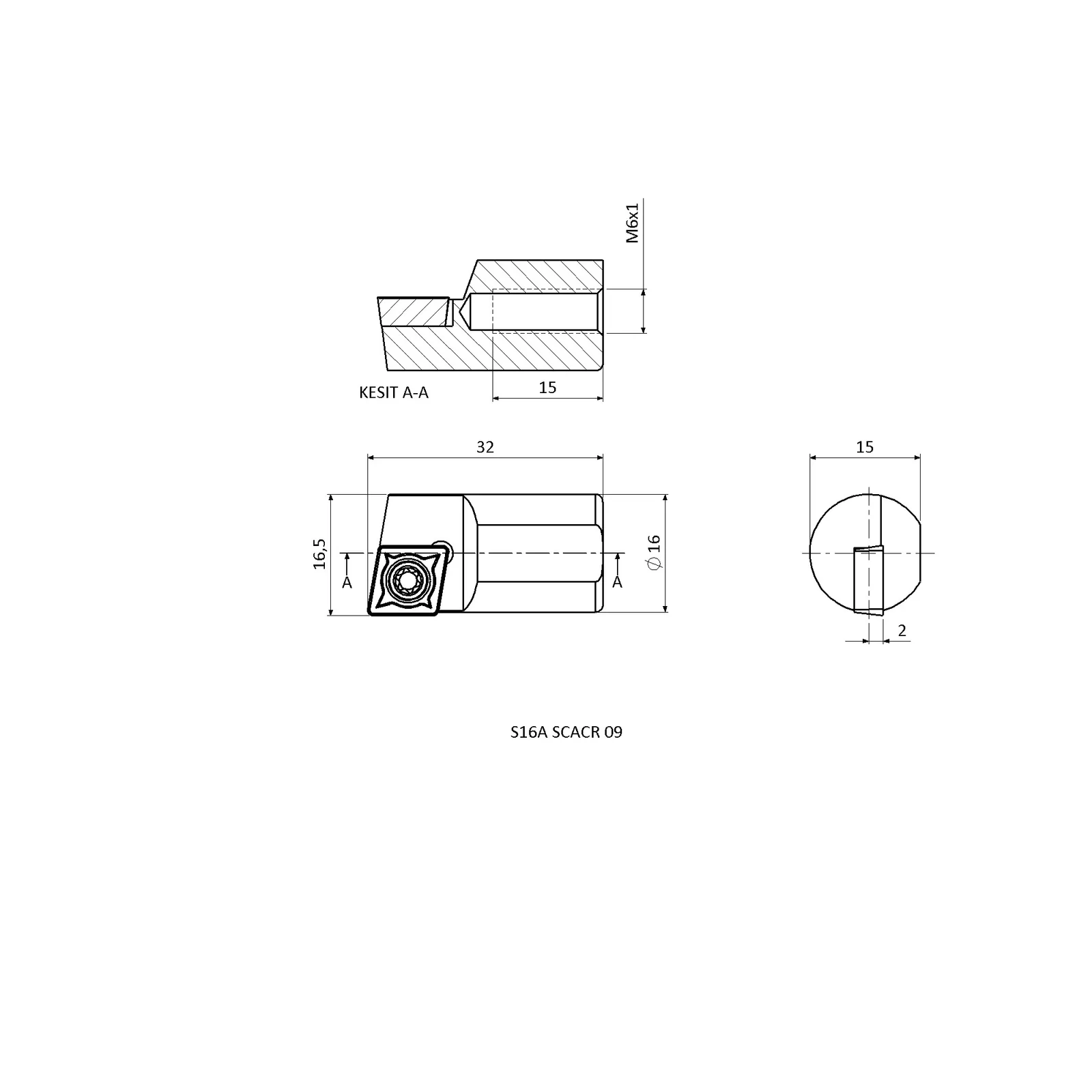 S16A SCACR 09 &mdash; dimensioned drawing