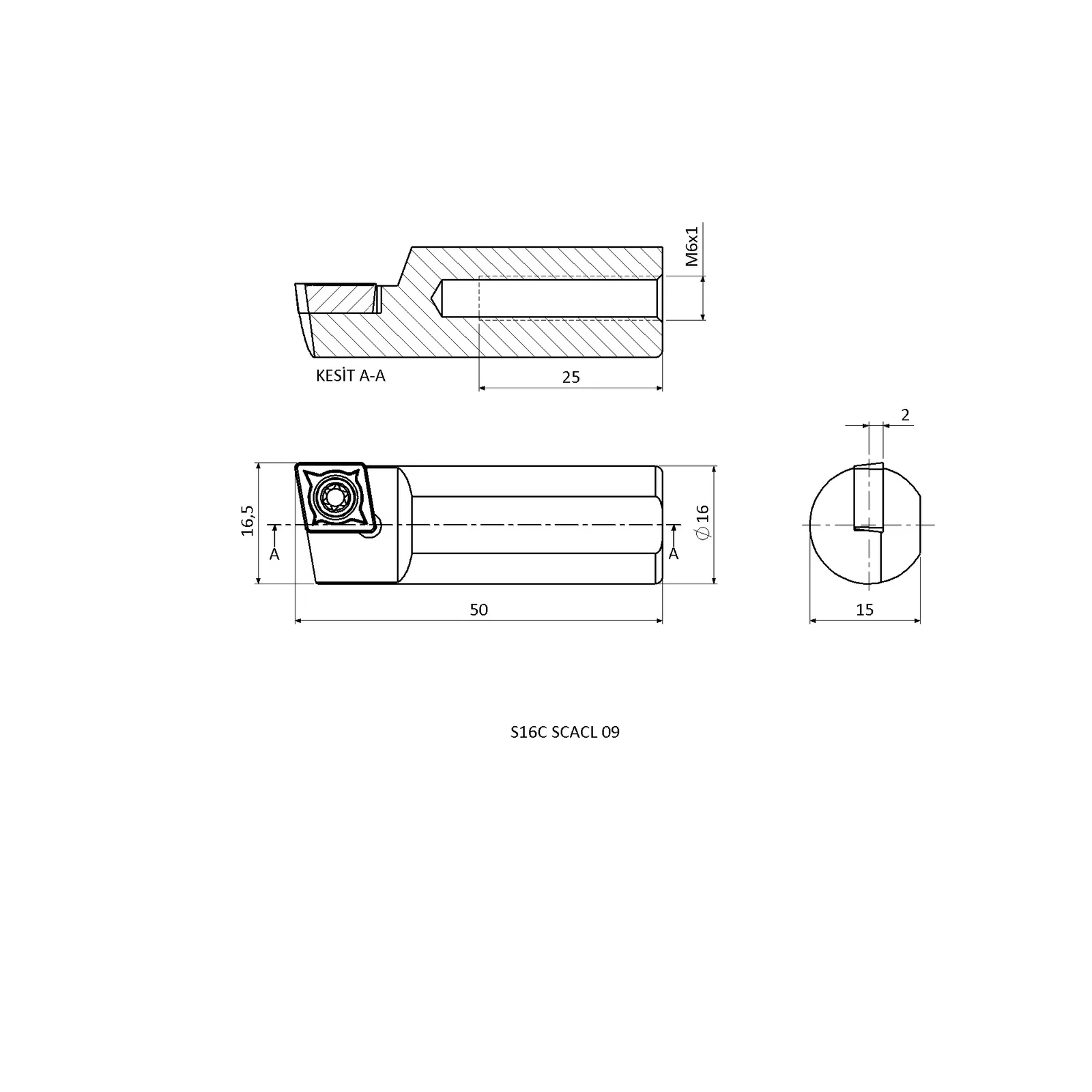 S16C SCACL 09 &mdash; dimensioned drawing