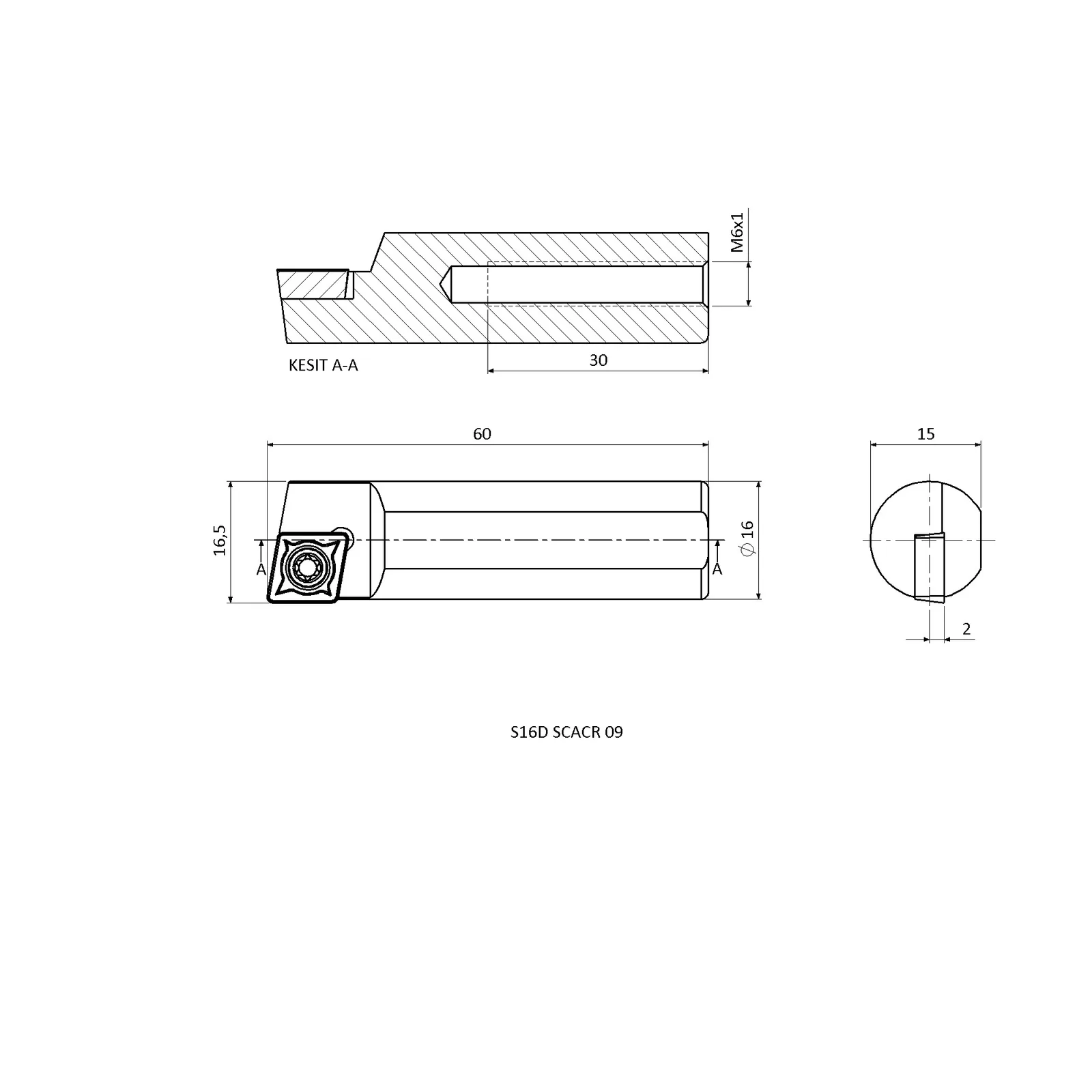 S16D SCACR 09 &mdash; dimensioned drawing