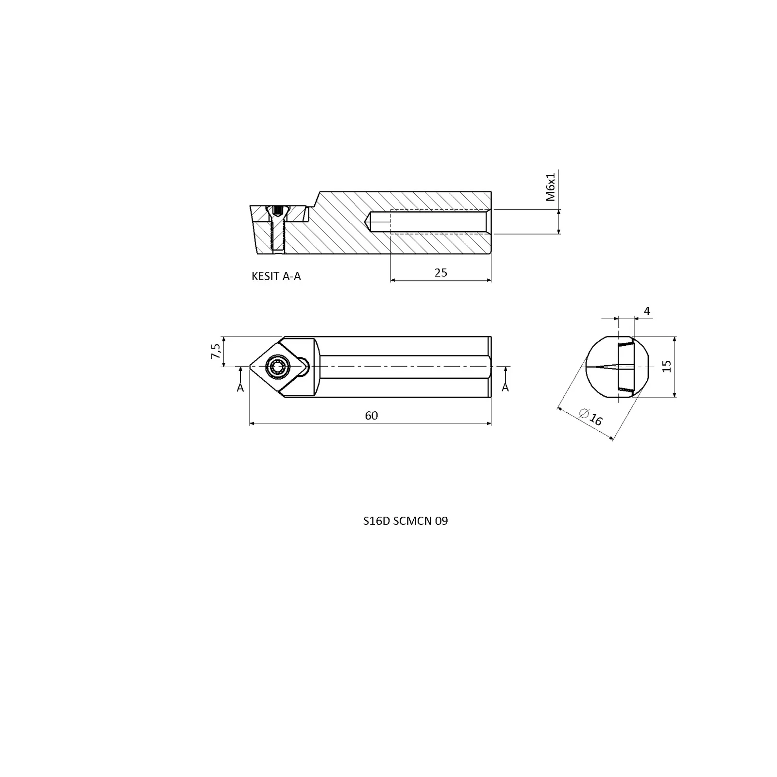 S16D SCMCN 09 &mdash; dimensioned drawing