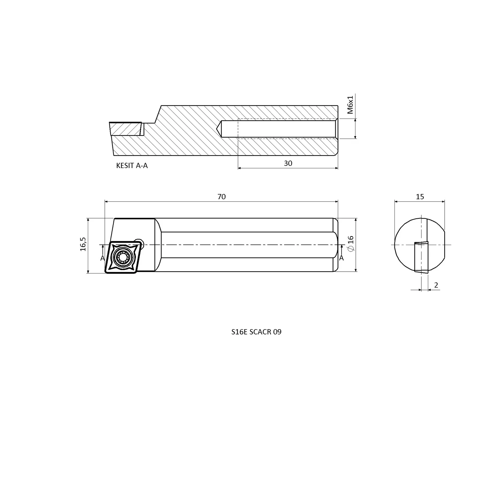 S16E SCACR 09 &mdash; dimensioned drawing