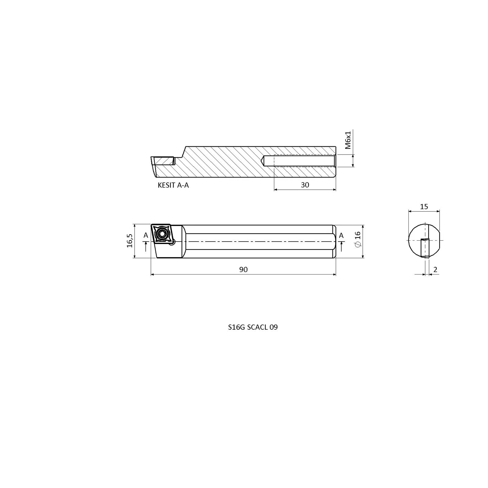 S16G SCACL 09 &mdash; dimensioned drawing
