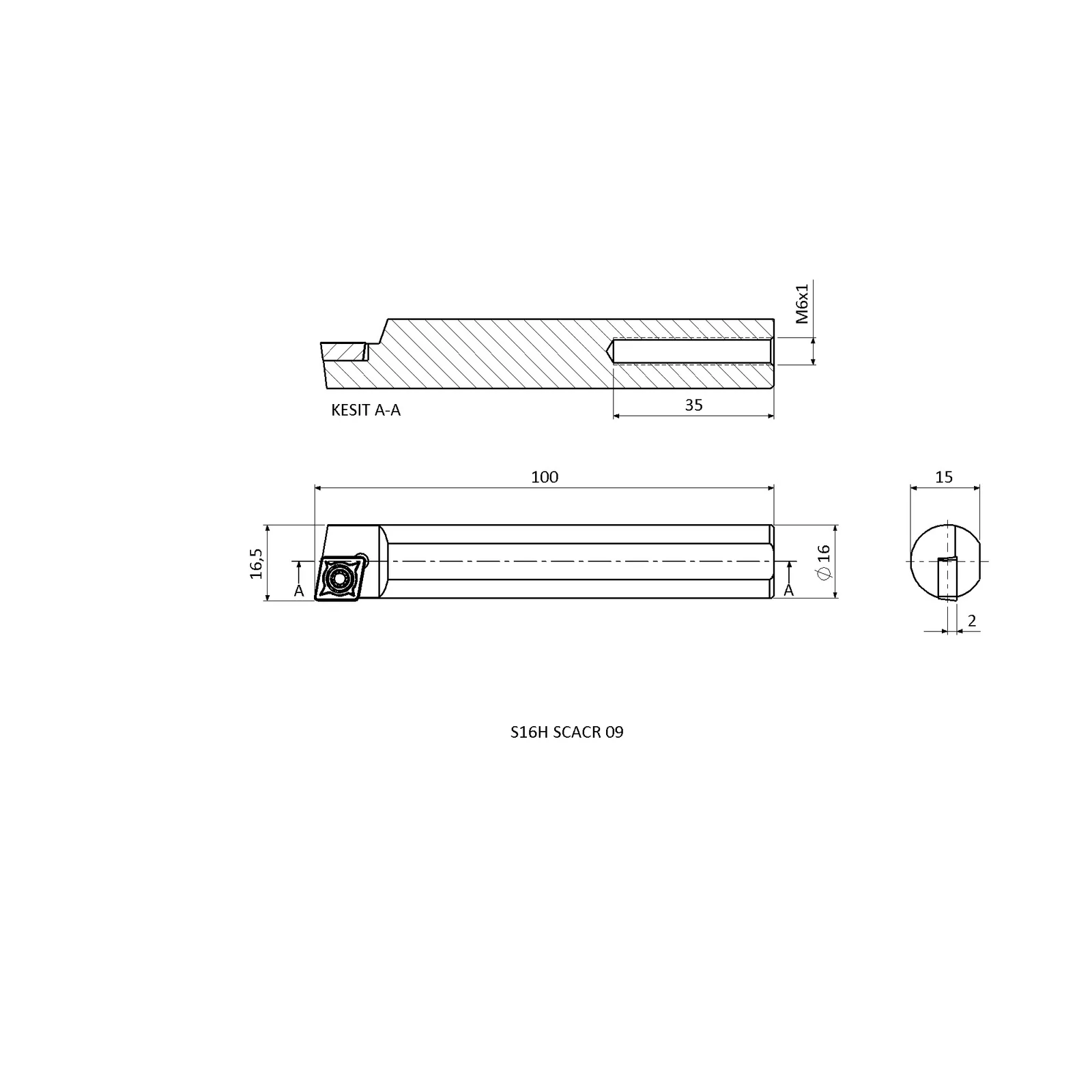 S16H SCACR 09 &mdash; dimensioned drawing
