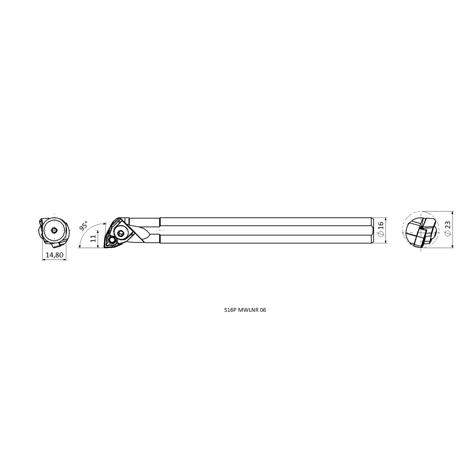 S16P MWLNR 06 &mdash; dimensioned drawing