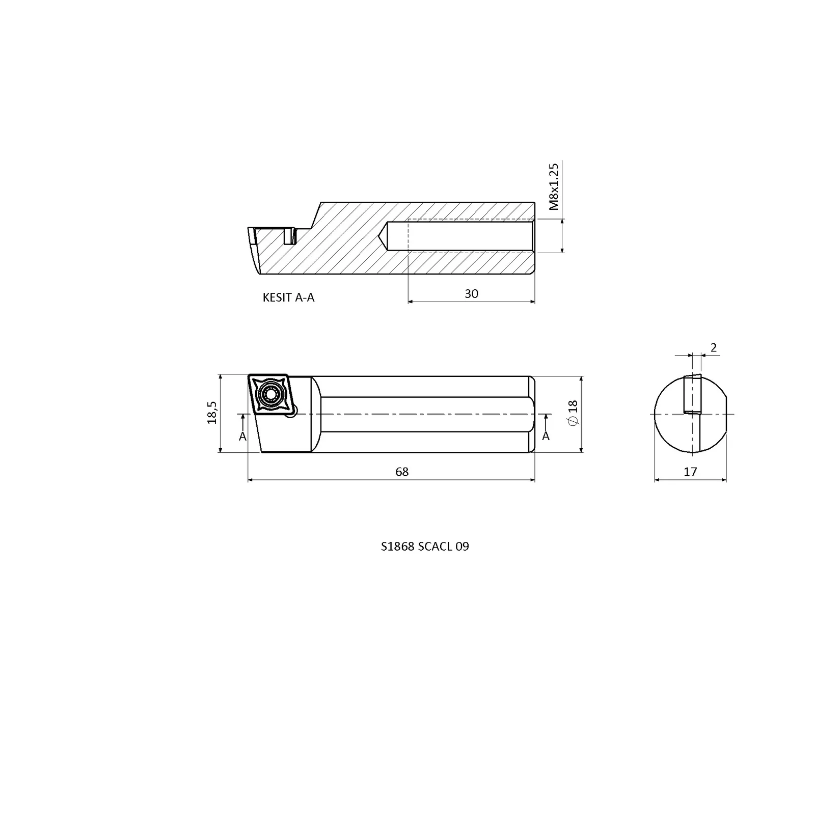 S1868 SCACL 09 &mdash; dimensioned drawing