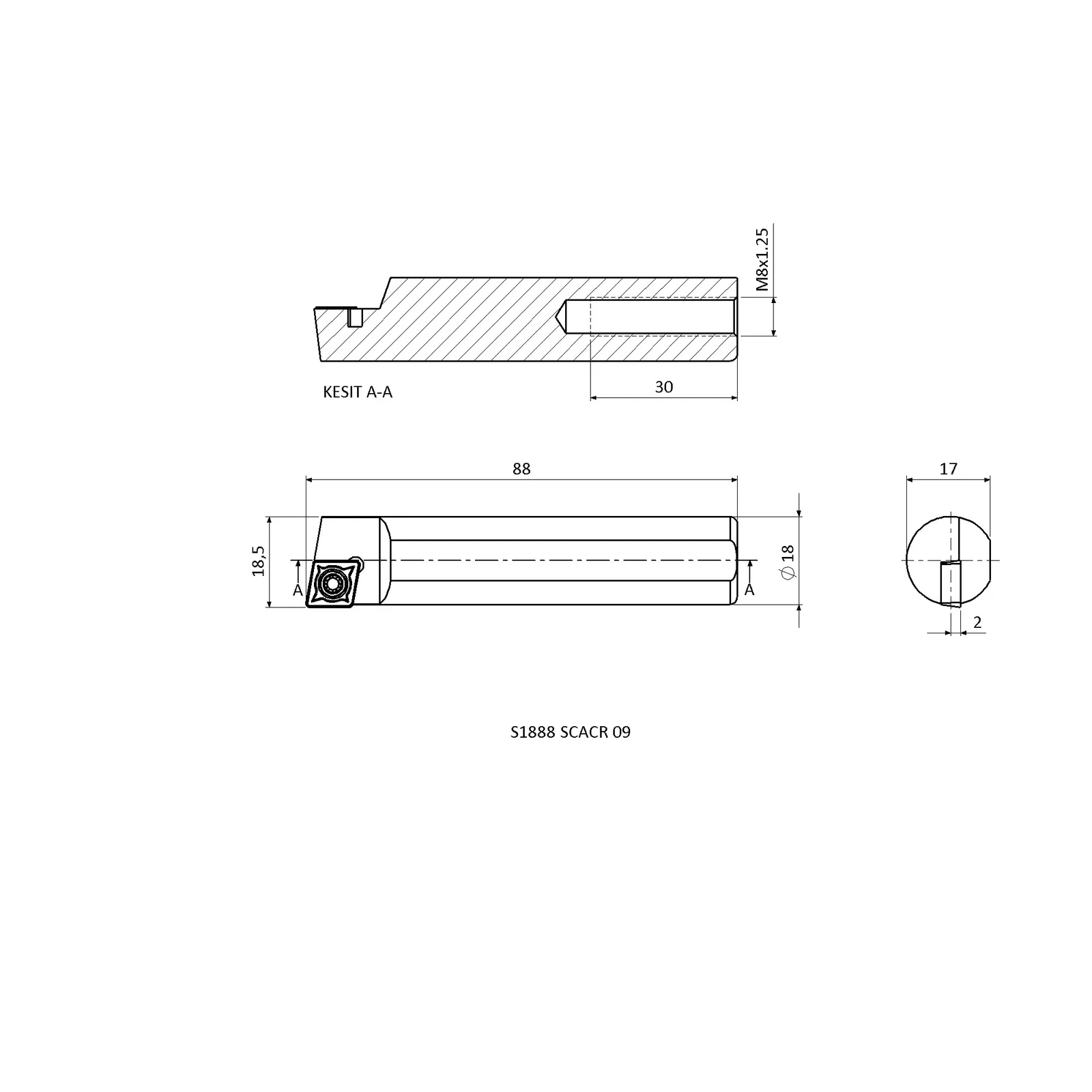 S1888 SCACR 09 &mdash; dimensioned drawing