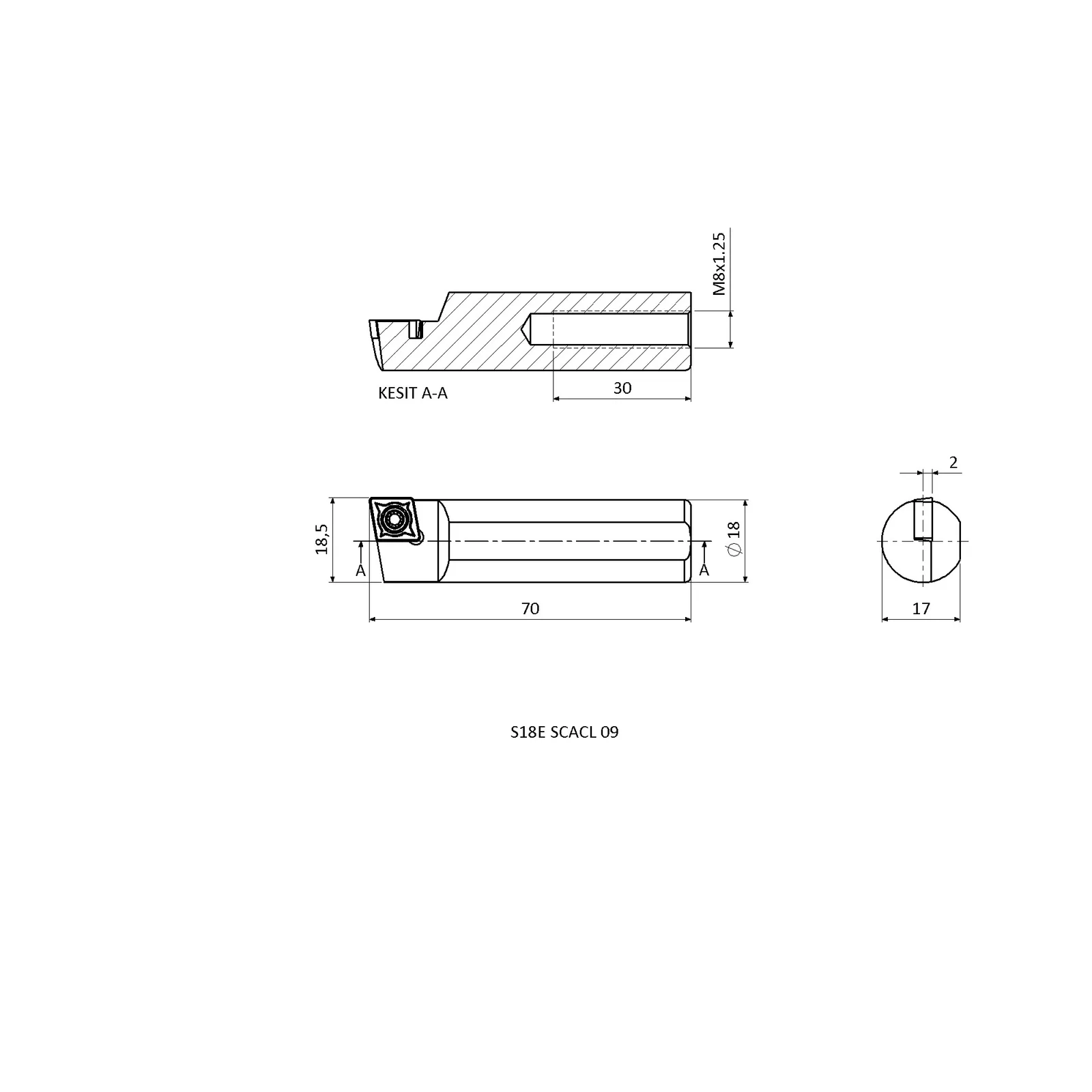 S18E SCACL 09 &mdash; dimensioned drawing