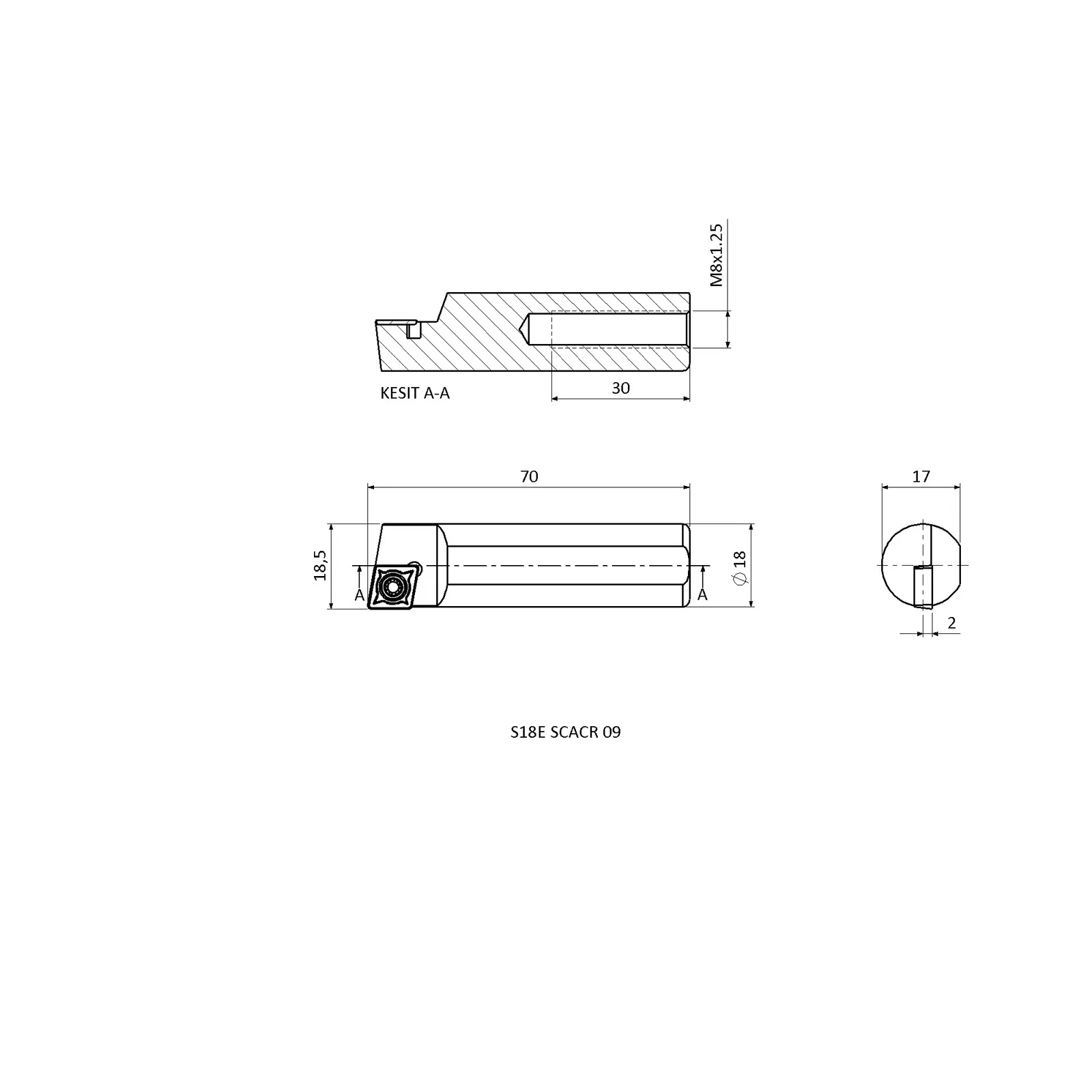 S18E SCACR 09 &mdash; dimensioned drawing