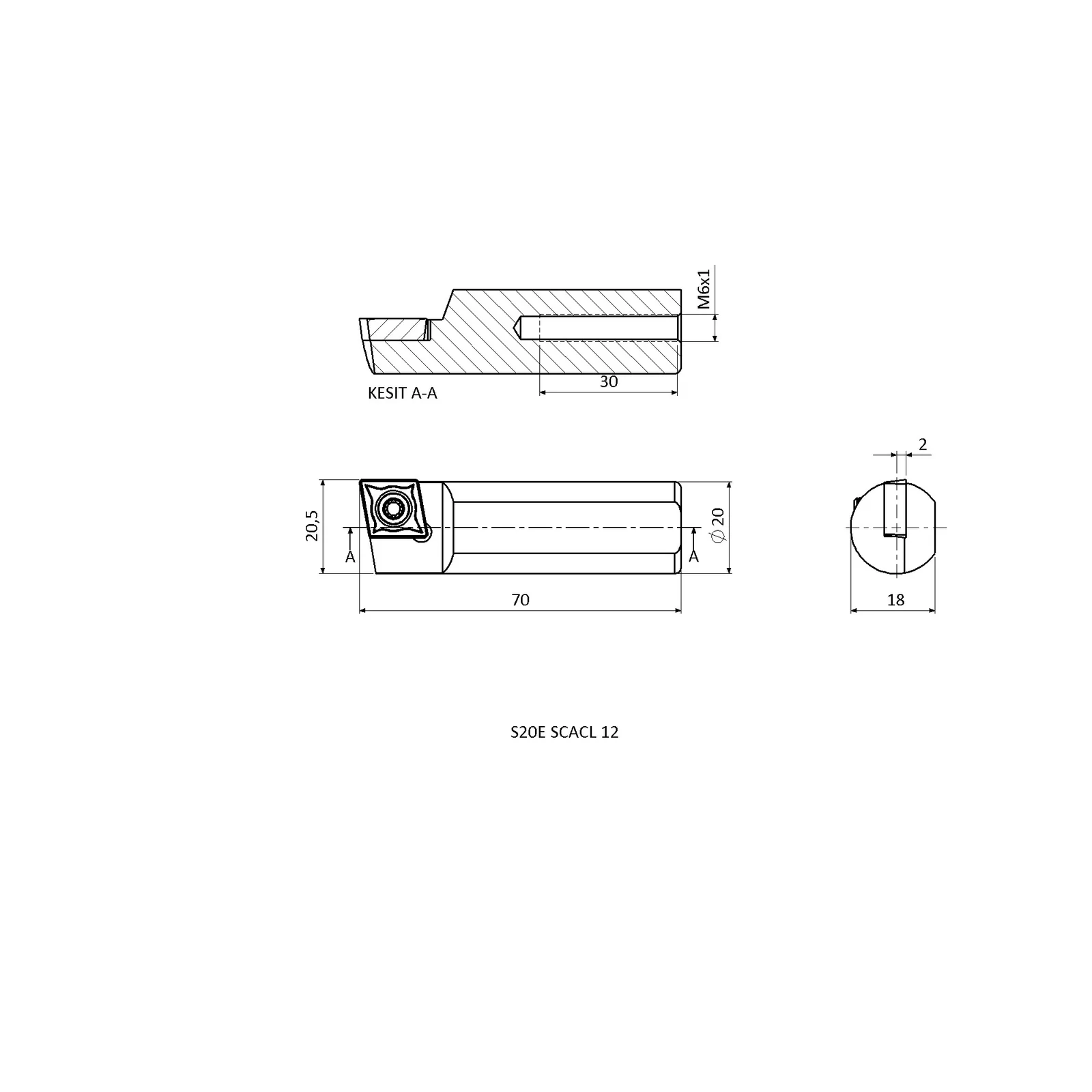 S20E SCACL 12 &mdash; dimensioned drawing