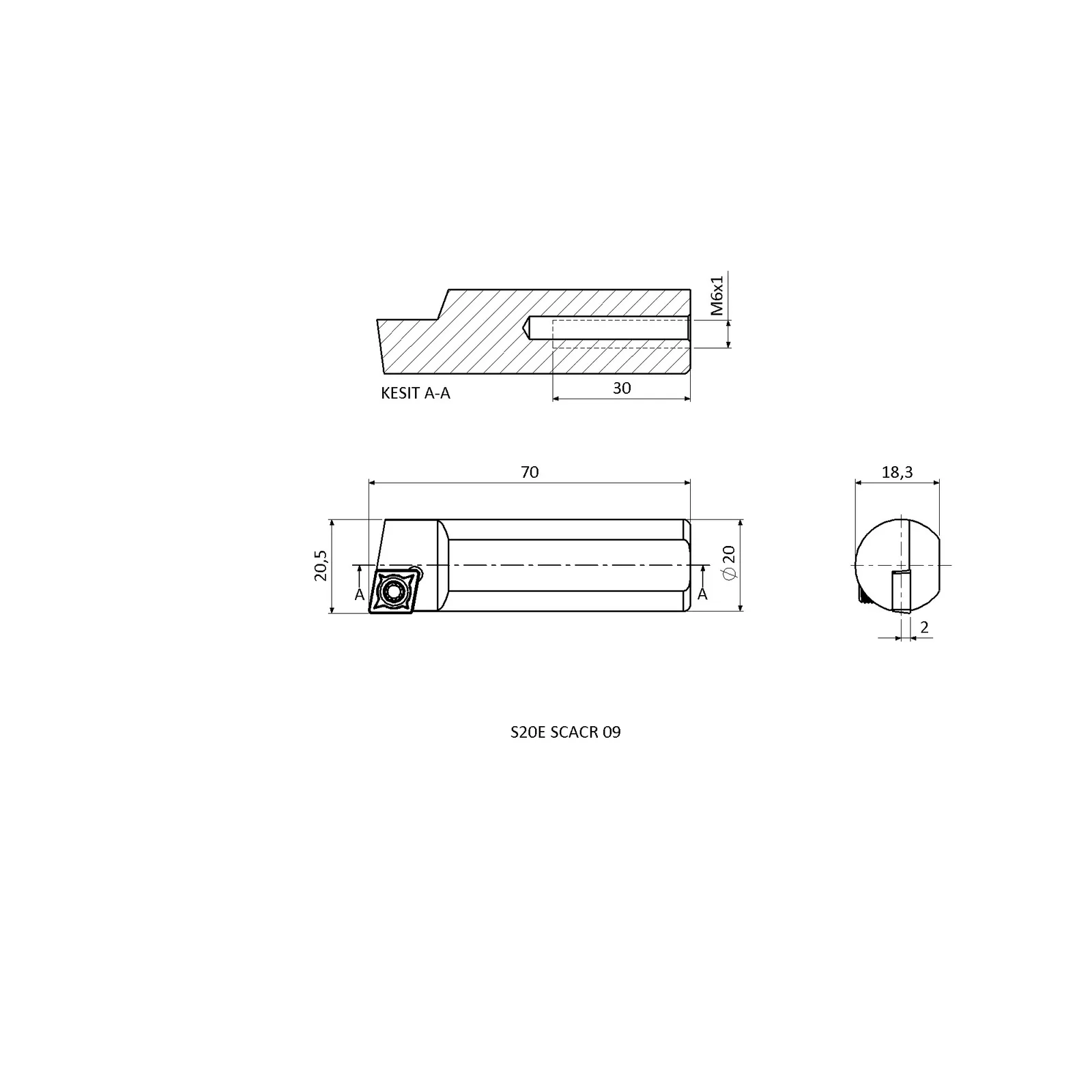 S20E SCACR 09 &mdash; dimensioned drawing