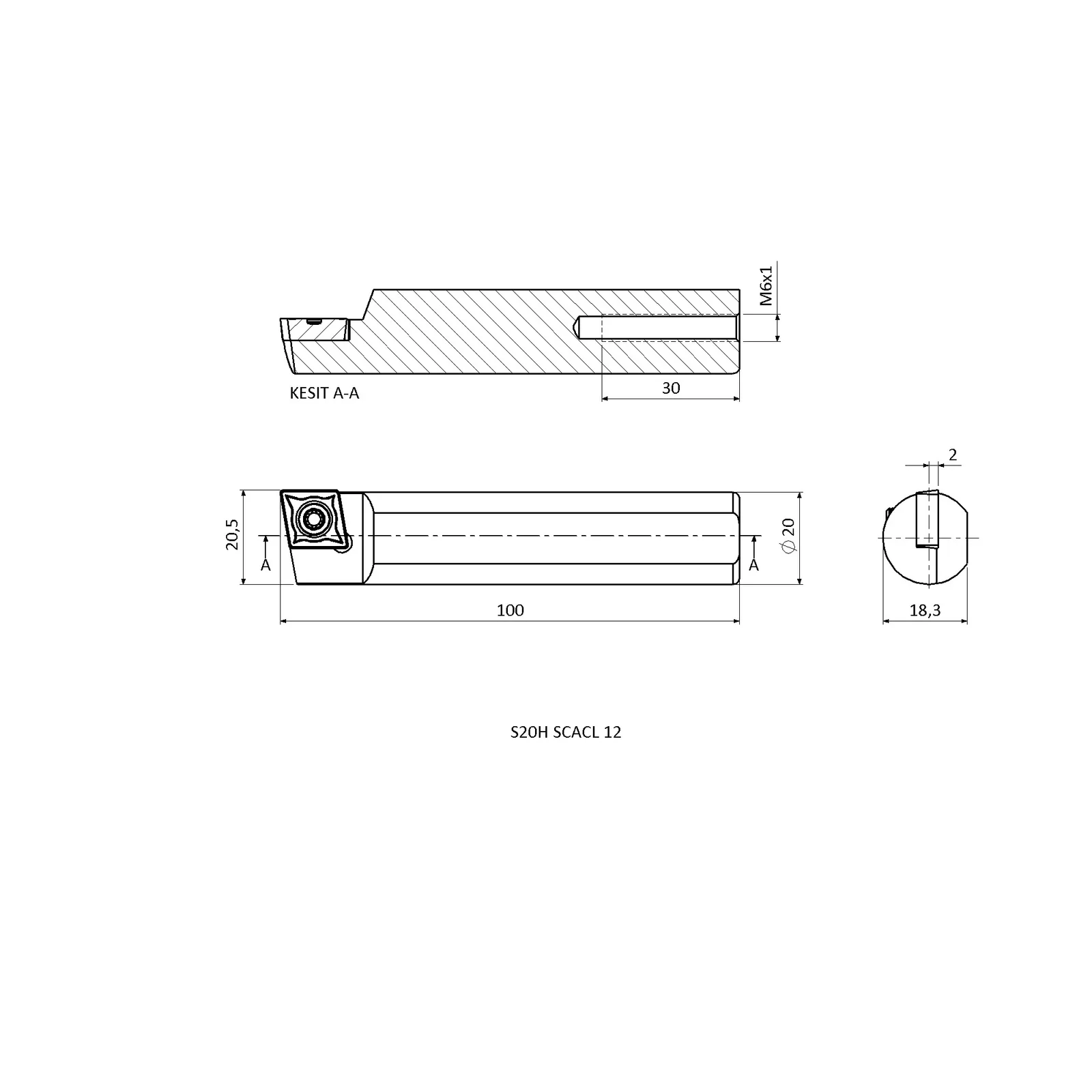 S20H SCACL 12 &mdash; dimensioned drawing