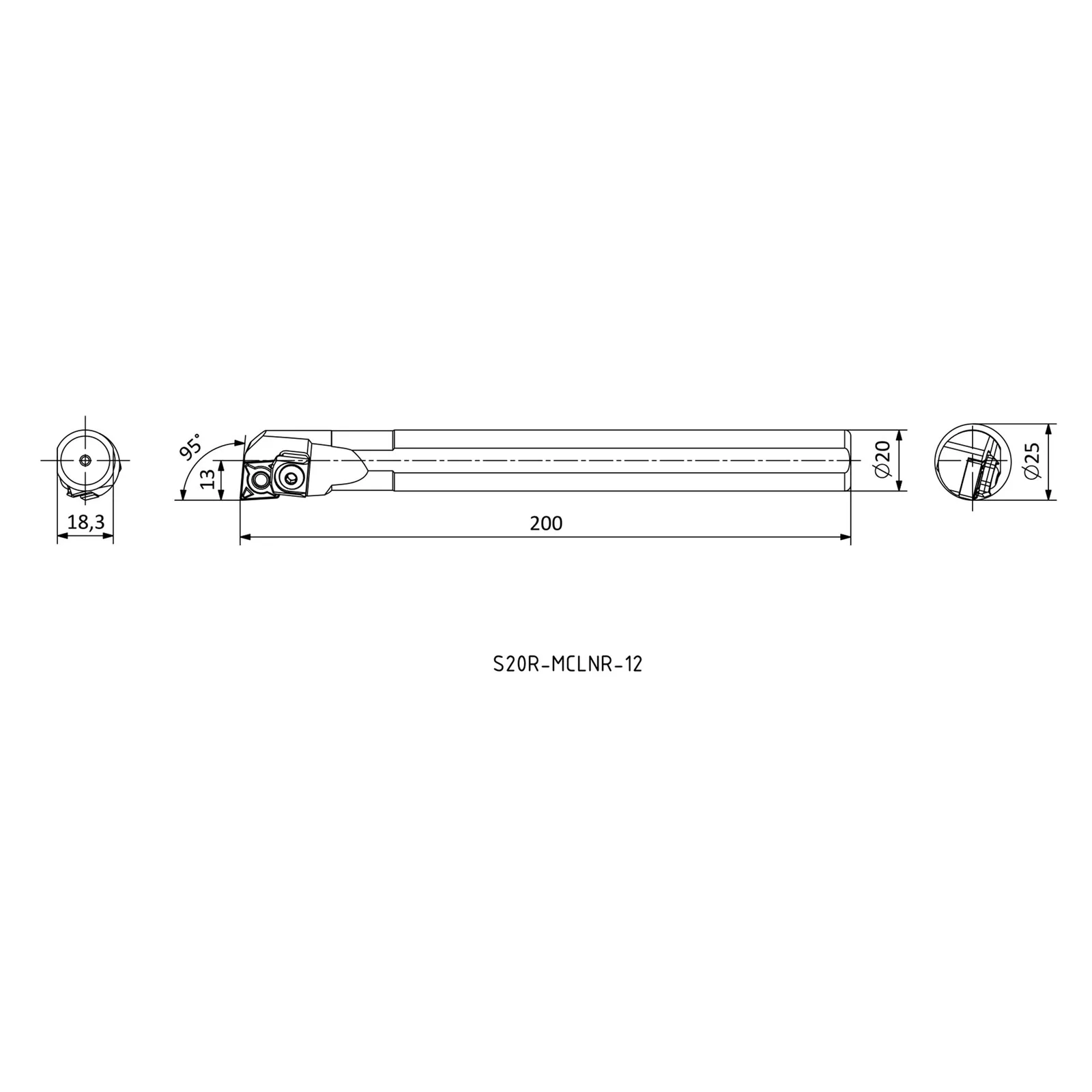 S20R MCLNR 12 &mdash; dimensioned drawing