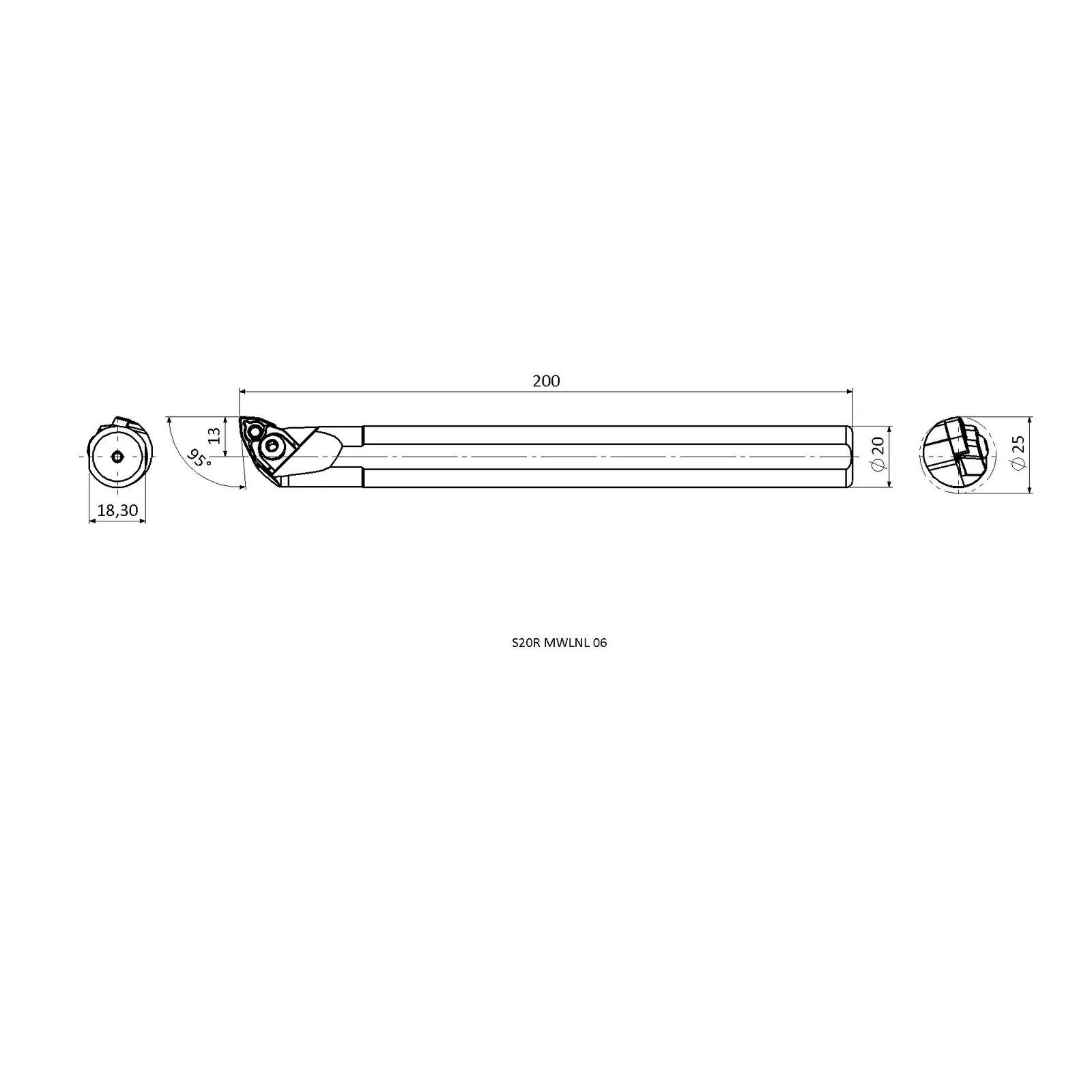 S20R MWLNL 06 &mdash; dimensioned drawing