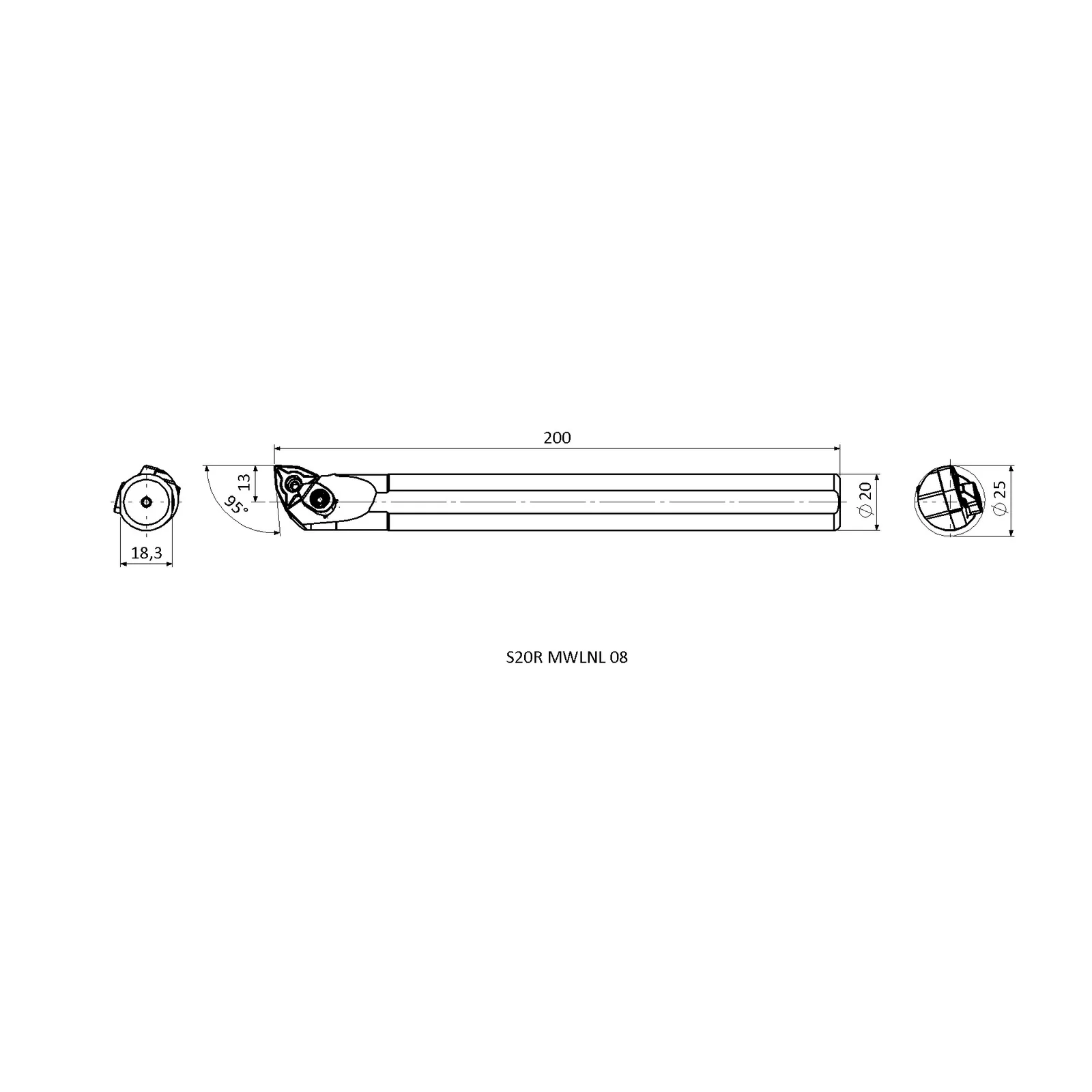 S20R MWLNL 08 &mdash; dimensioned drawing