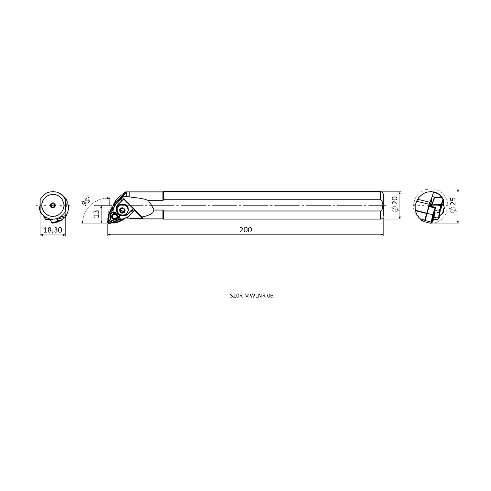 S20R MWLNR 06 &mdash; dimensioned drawing