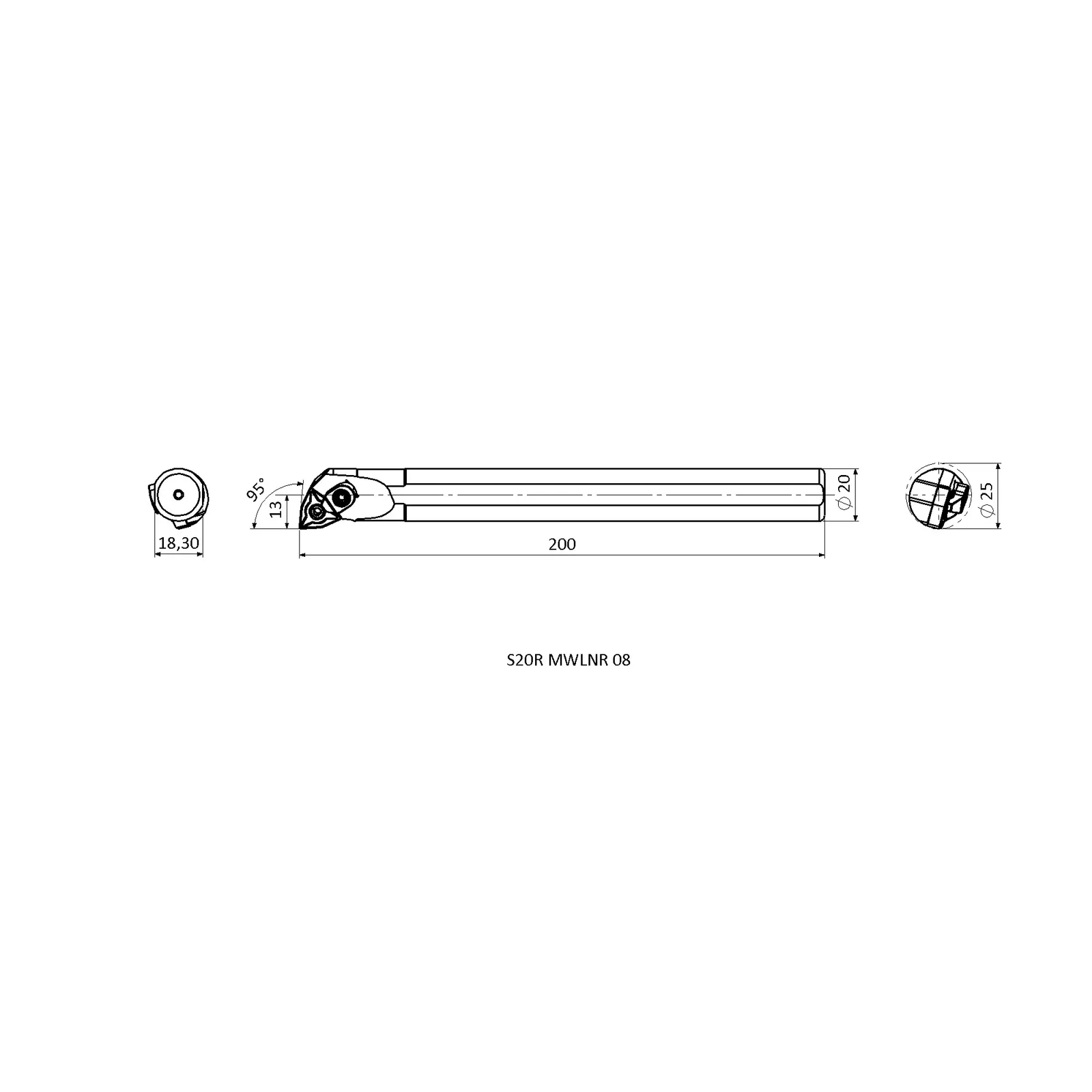S20R MWLNR 08 &mdash; dimensioned drawing
