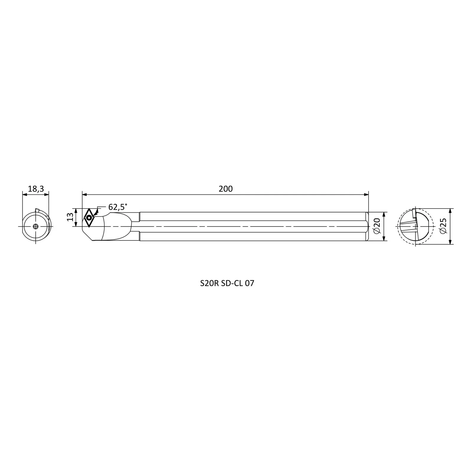 S20R SD-CL 07 &mdash; dimensioned drawing