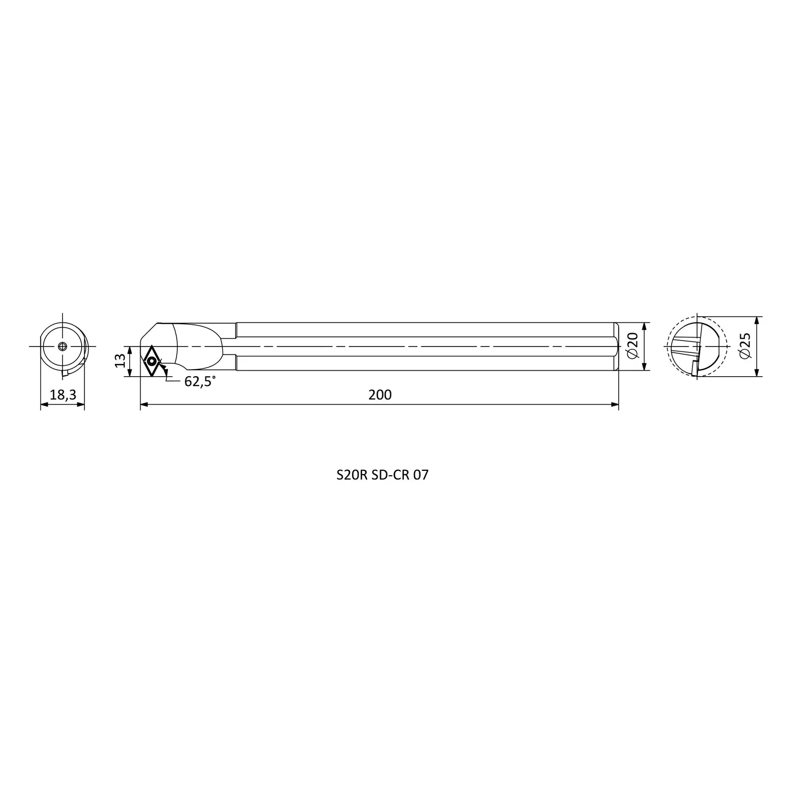 S20R SD-CR 07 &mdash; dimensioned drawing