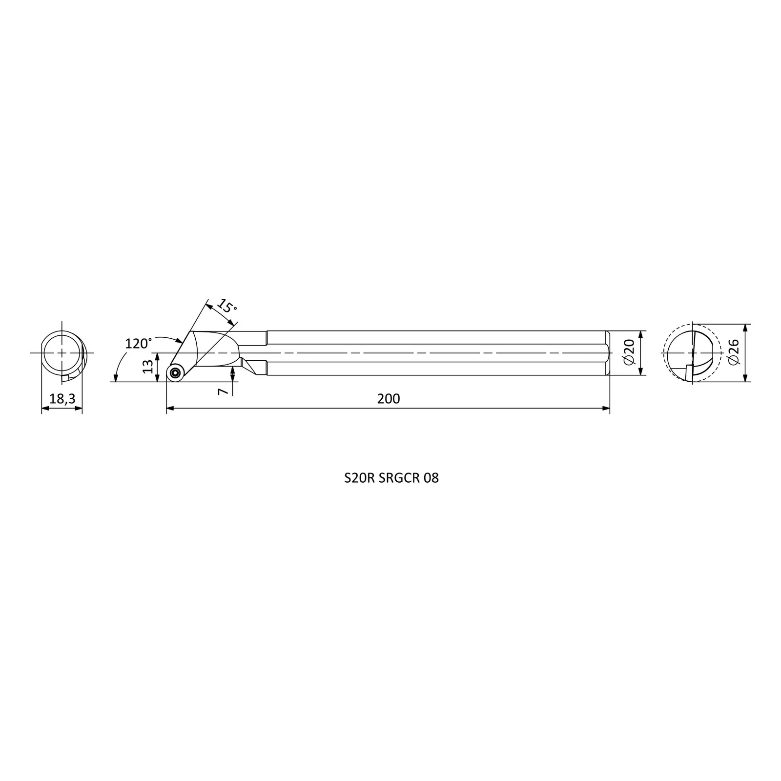 S20R SRGCR 08 &mdash; dimensioned drawing