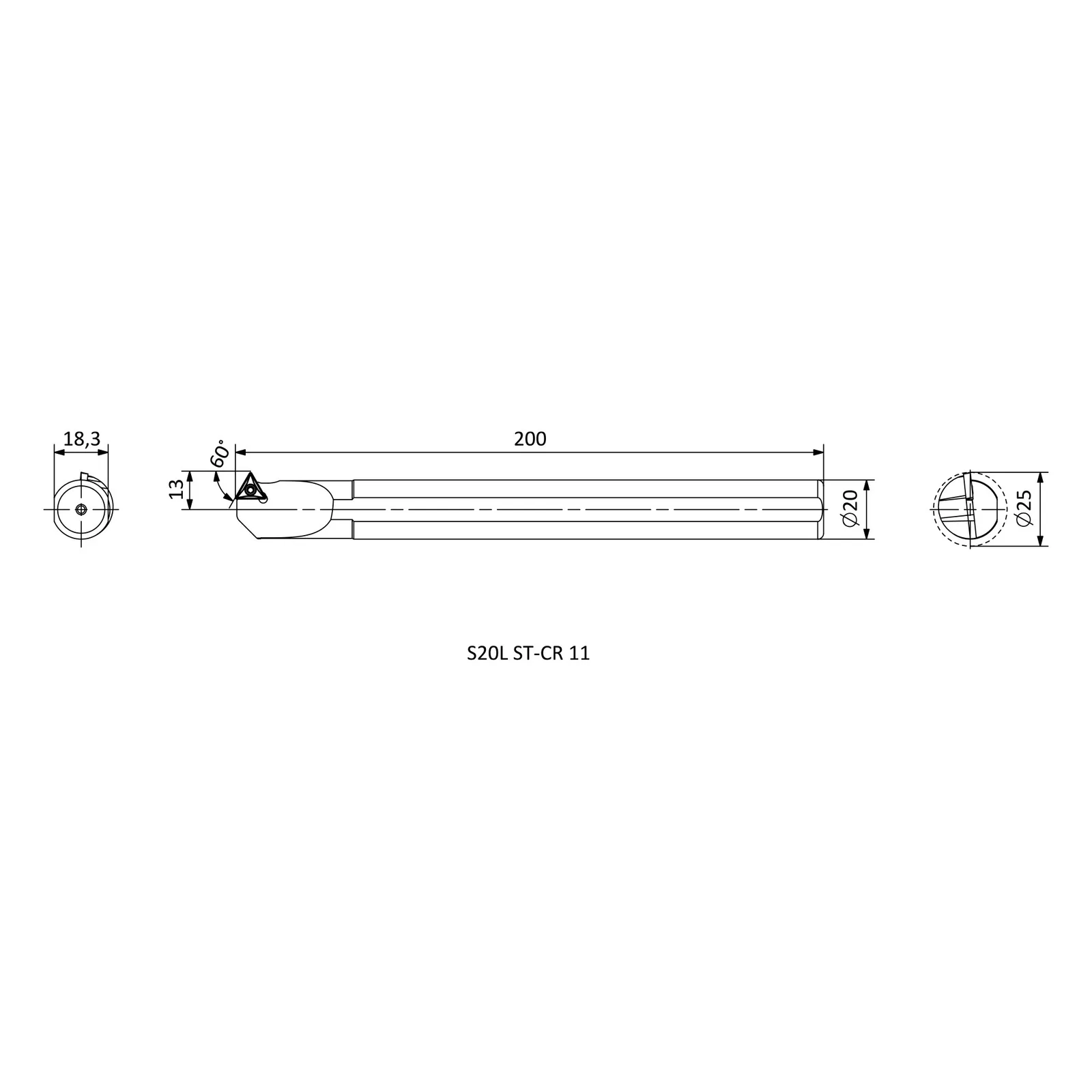 S20R ST-CL 11 &mdash; dimensioned drawing
