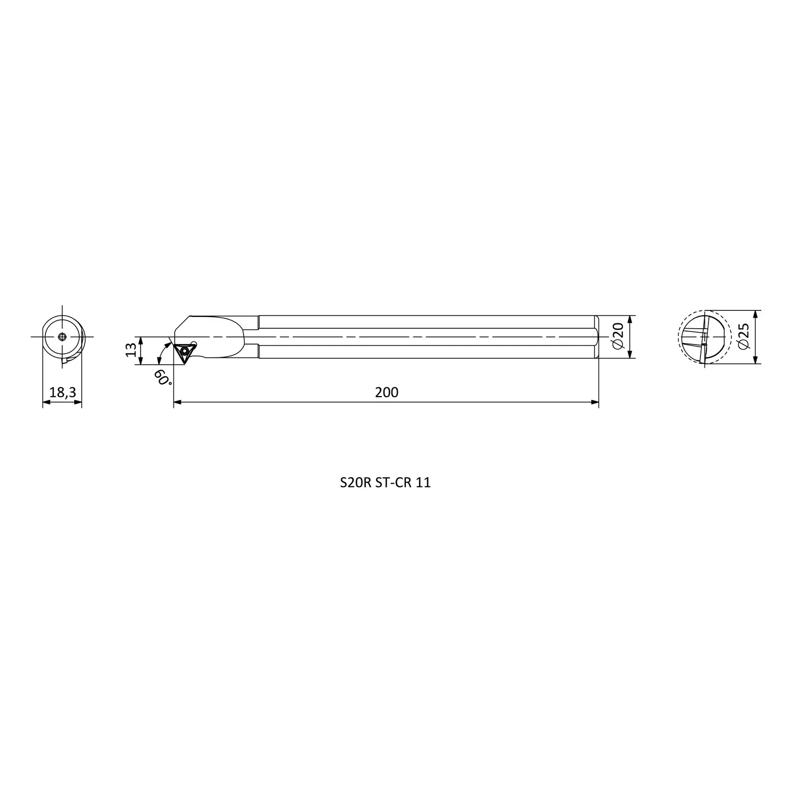 S20R ST-CR 11 &mdash; dimensioned drawing