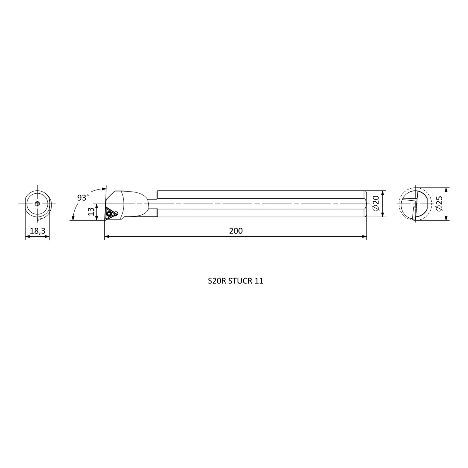 S20R STUCR 11 &mdash; dimensioned drawing