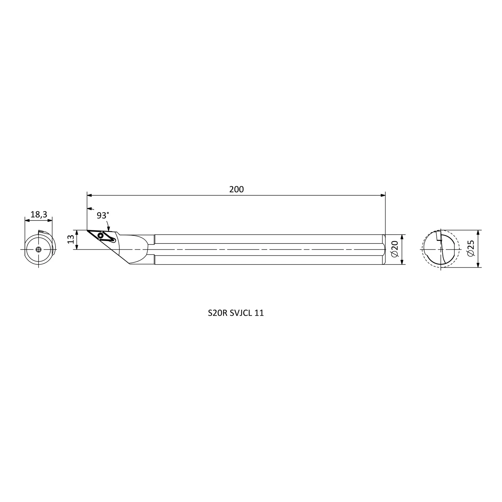 S20R SVJCL 11 &mdash; dimensioned drawing
