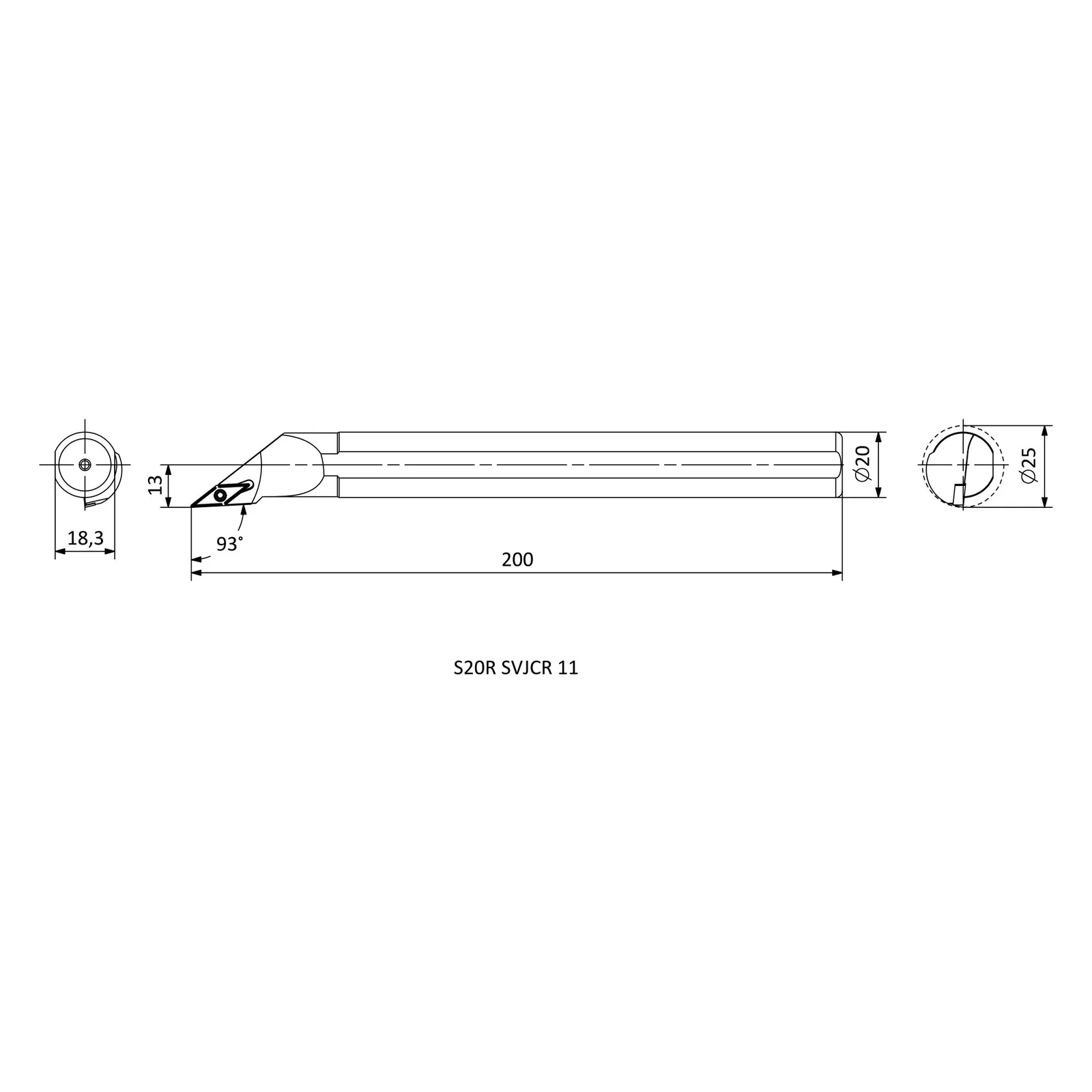 S20R SVJCR 11 &mdash; dimensioned drawing