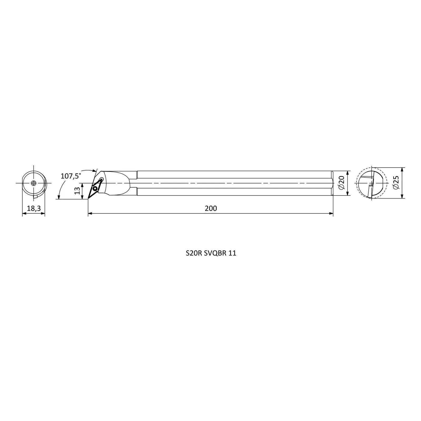 S20R SVQBR 11 &mdash; dimensioned drawing