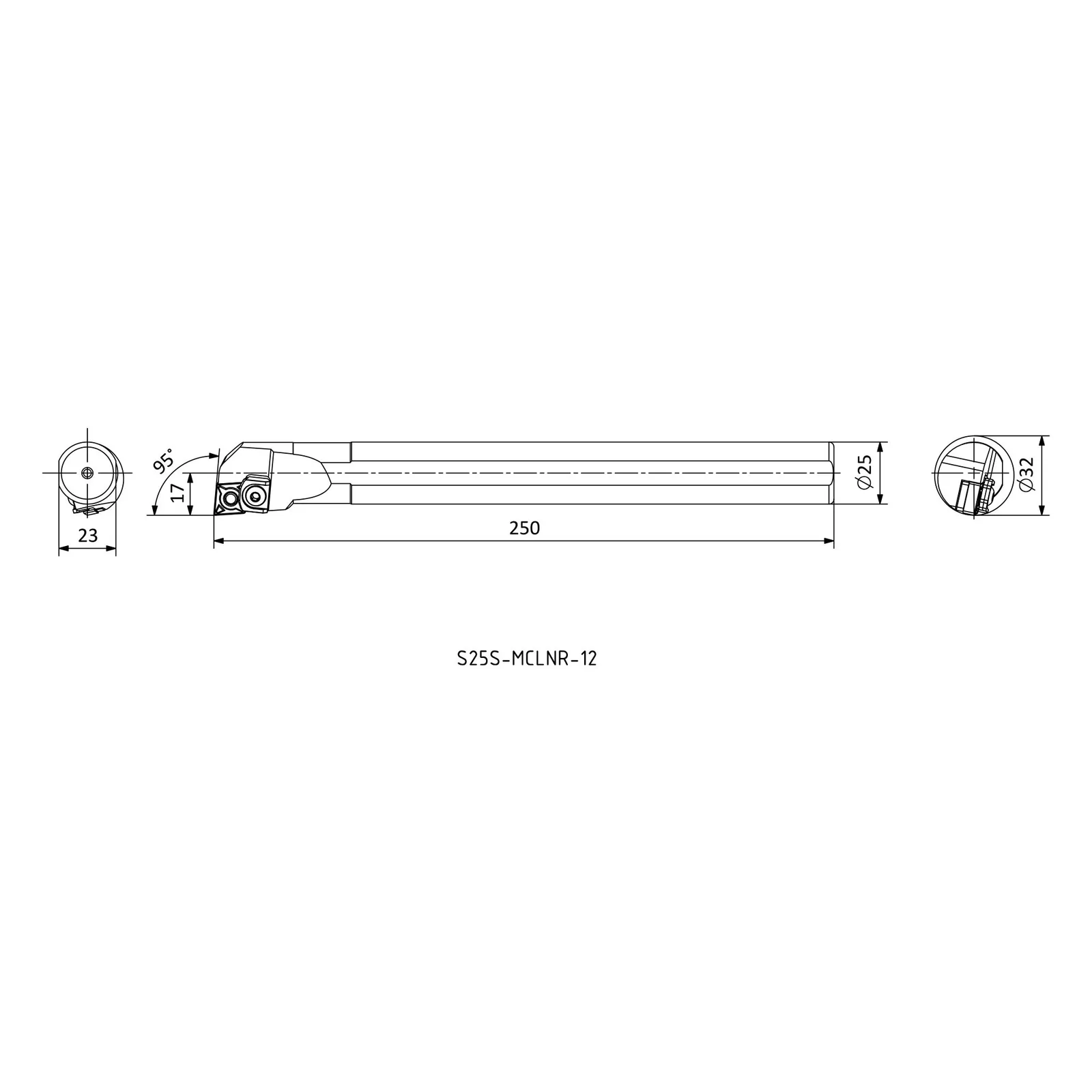 S25S MCLNR 12 &mdash; dimensioned drawing