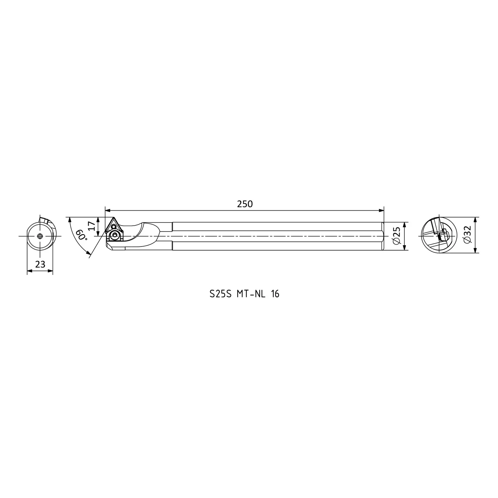 S25S MT-NL 16 &mdash; dimensioned drawing