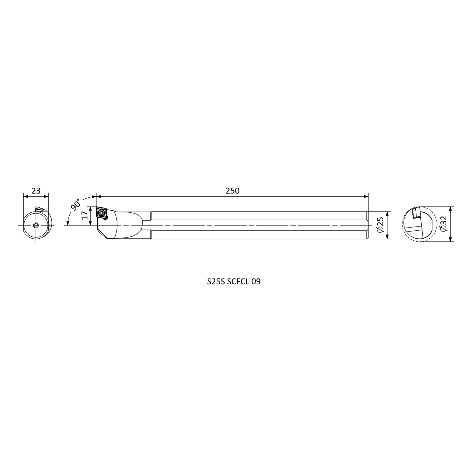 S25S SCFCL 09 &mdash; dimensioned drawing
