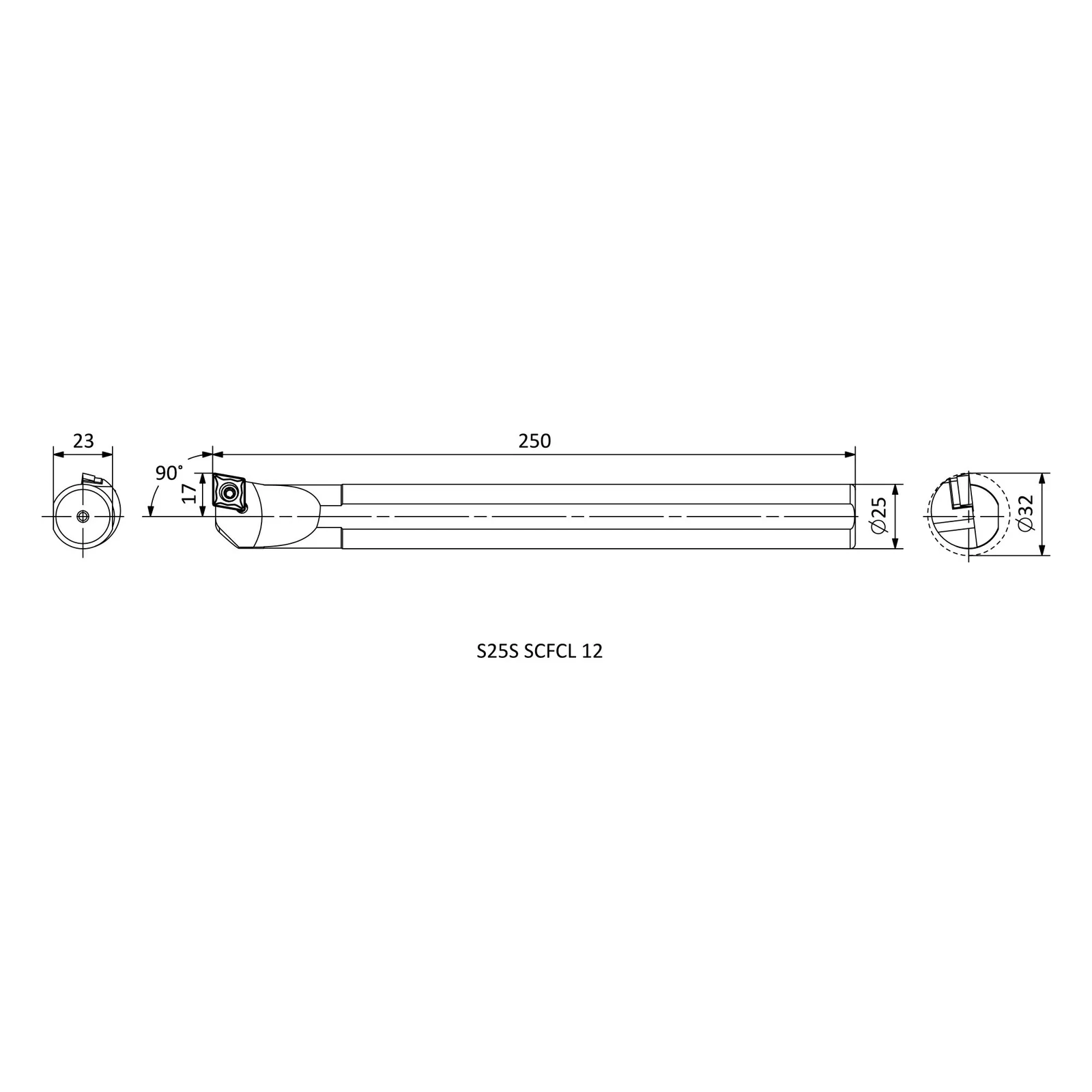 S25S SCFCL 12 &mdash; dimensioned drawing