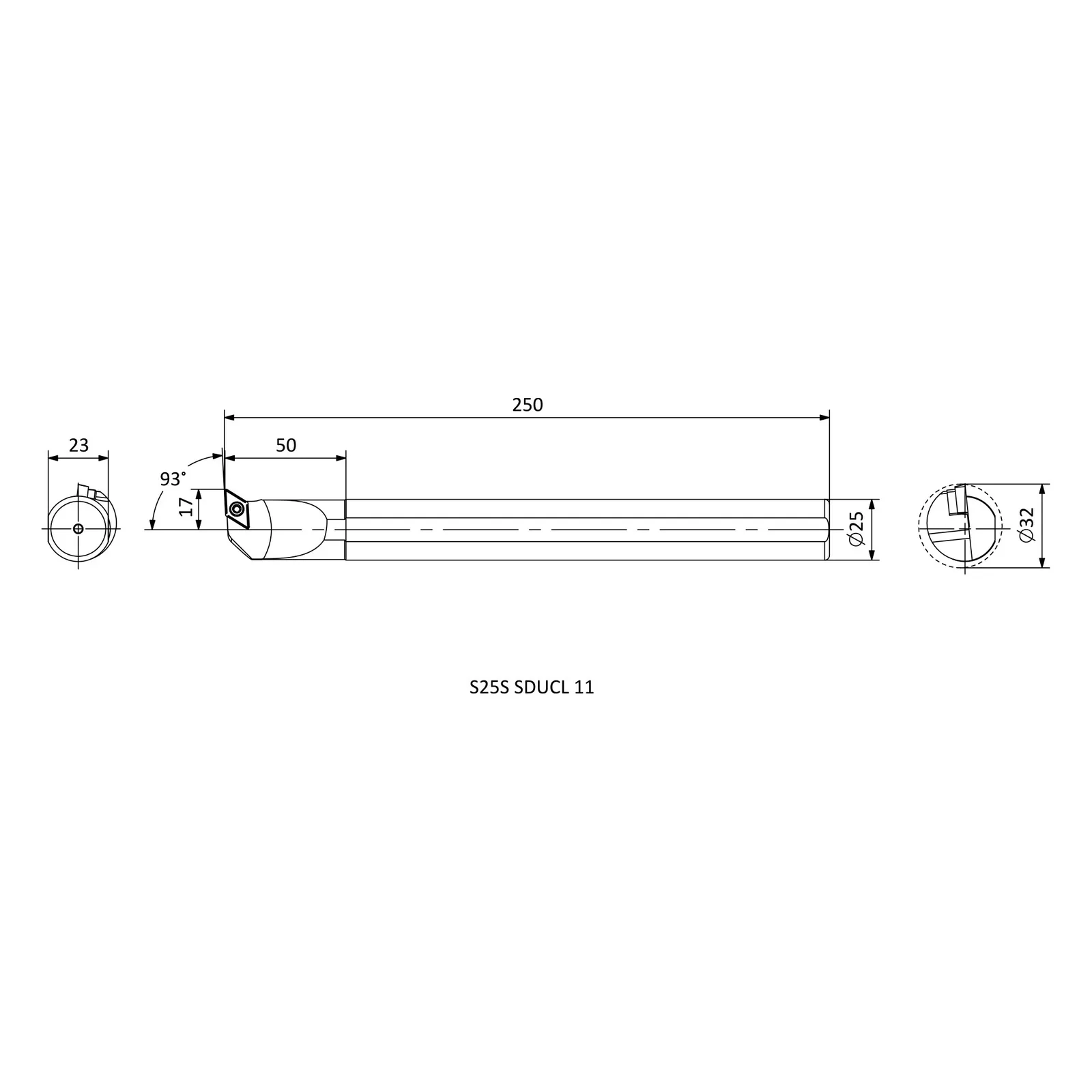 S25S SDUCL 11 &mdash; dimensioned drawing