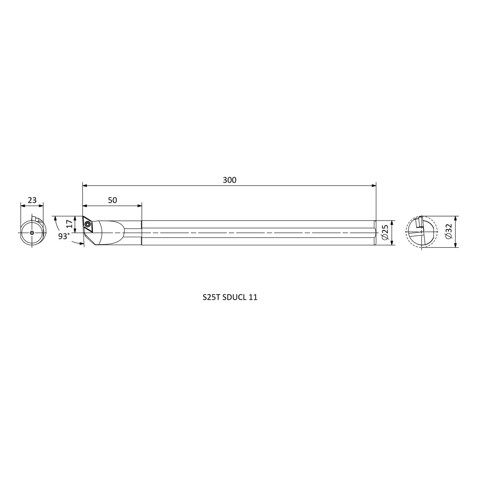 S25T SDUCL 11 &mdash; dimensioned drawing