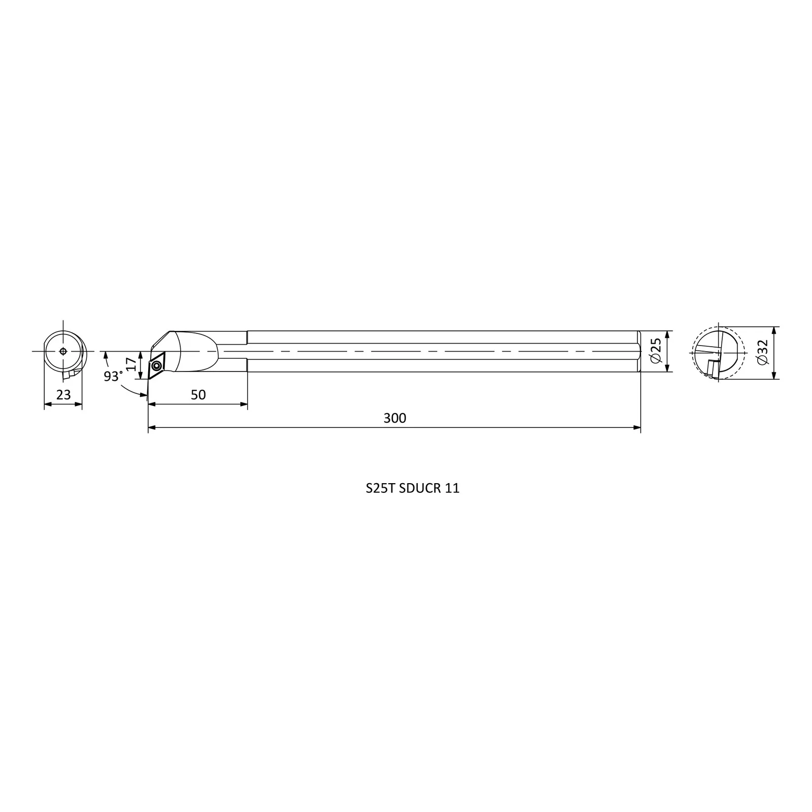 S25T SDUCR 11 &mdash; dimensioned drawing