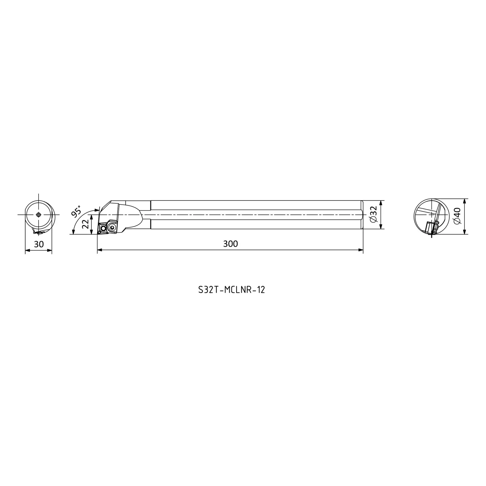 S32T MCLNR 12 &mdash; dimensioned drawing